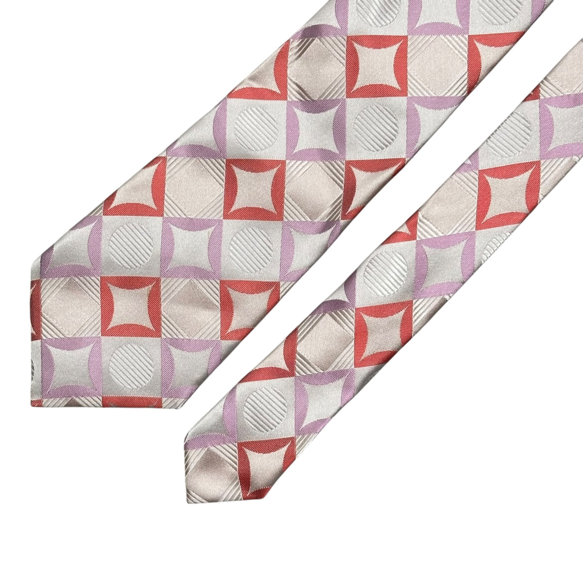 COMME des GARCONS HOMME DEUX(コムデギャルソンオムドゥ) Silk geometric tie シルク ジオメトリック ネクタイ 13 ライトピンク×サーモンピンク