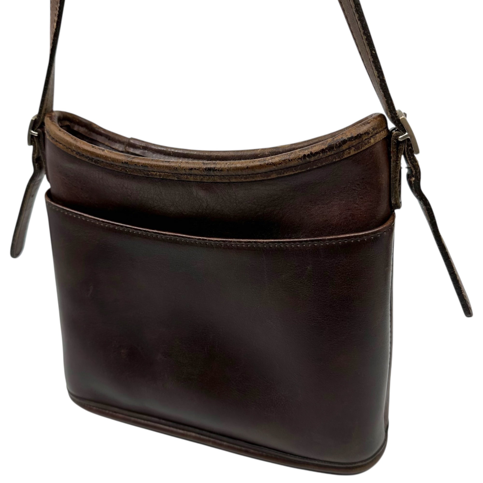 OLD COACH(オールドコーチ) Vintage Leather Shoulder Succotch Bag ヴィンテージ レザー ショルダー サコッシュ バッグ ダークブラウン