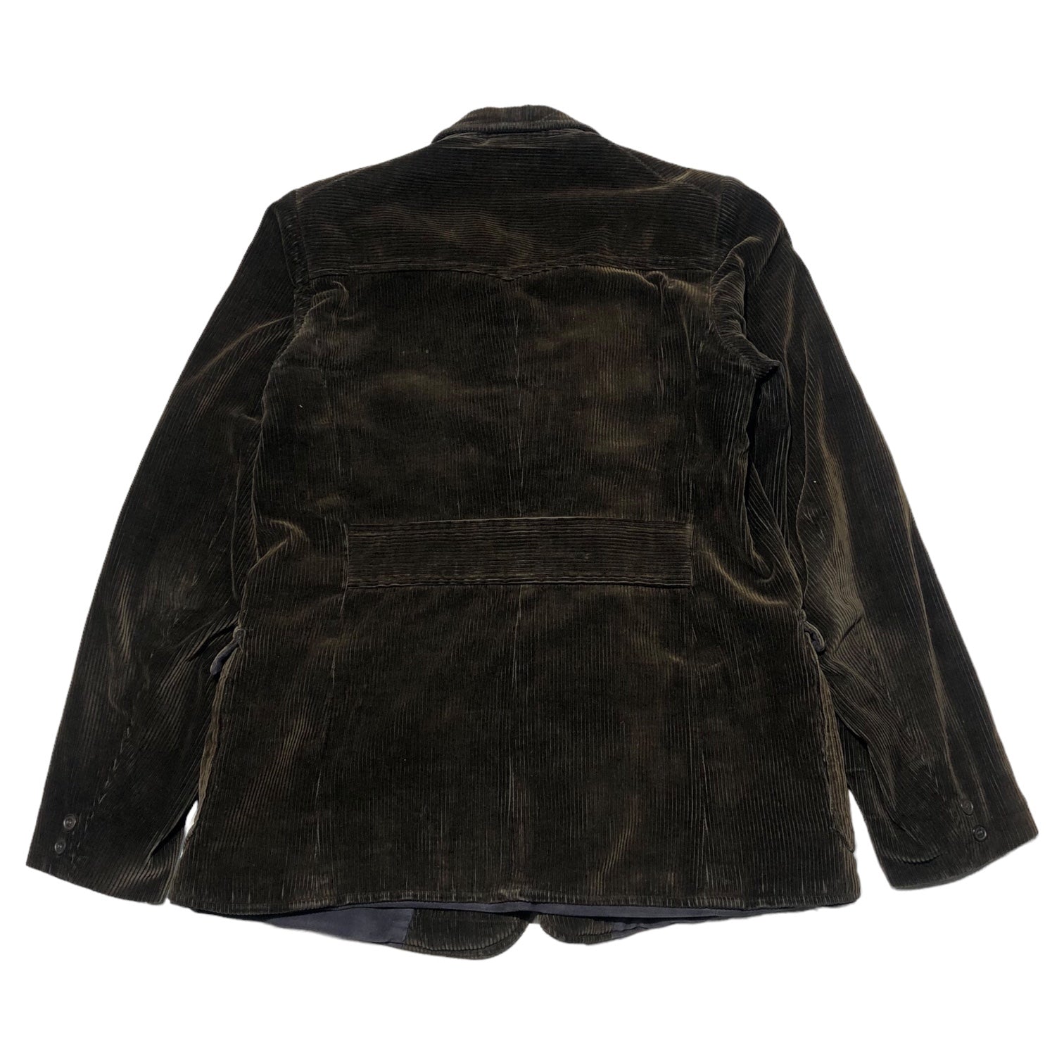 Euro vintage(ヨーロッパヴィンテージ) 50's Thick ribbed corduroy Lined black moleskin jacket 太畝コーデュロイ 裏地 ブラックモールスキン ジャケット 表記なし(XL程度) ブラウン プラスチックボタン ヴィンテージ ユーロ ワーク