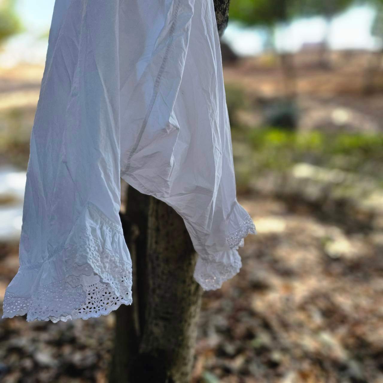 VINTAGE(ヴィンテージ) white drawers cotton pants コットンのレース付きドロワーズパンツ FREE/約W:36cm,H:60cm,丈:67cm ホワイト