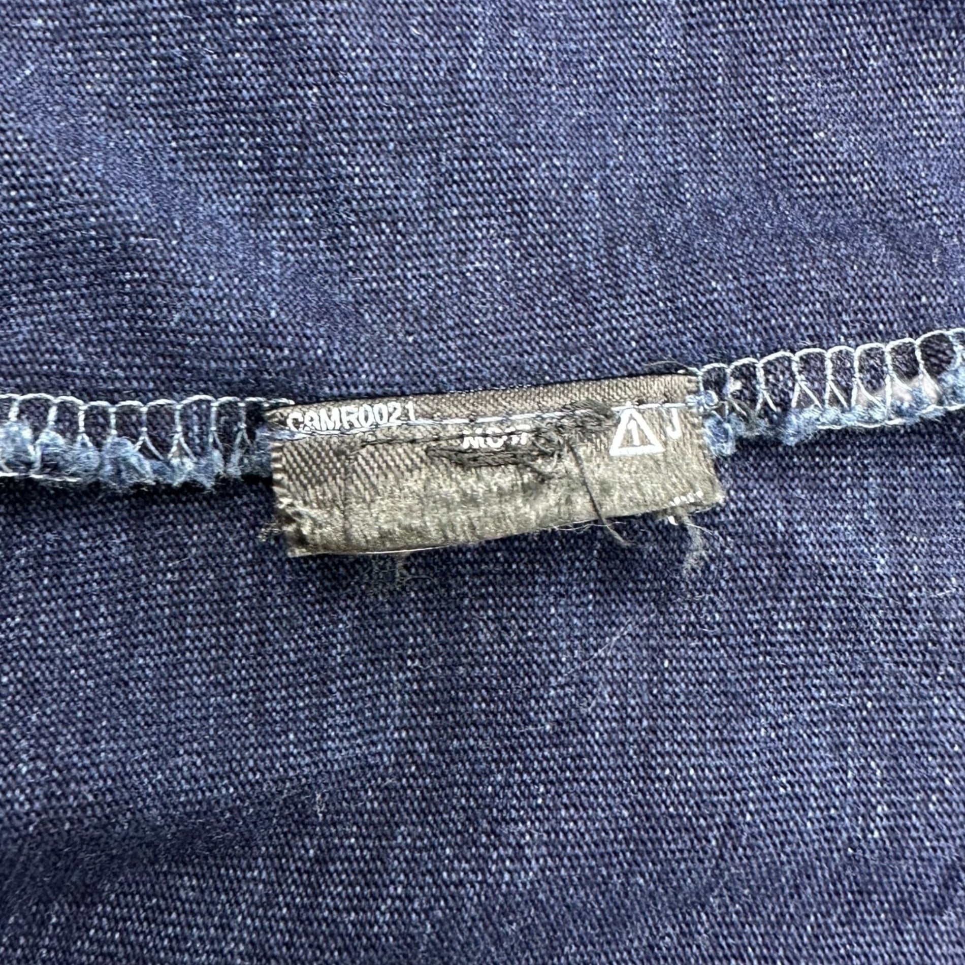 RRL(ダブルアールエル) Indigo Dyed Front Print Crew Neck T-Shirt インディゴ染め フロント プリント クルーネック Tシャツ NAVYプリント L インディゴ×イエロー 品質表示タグ切取