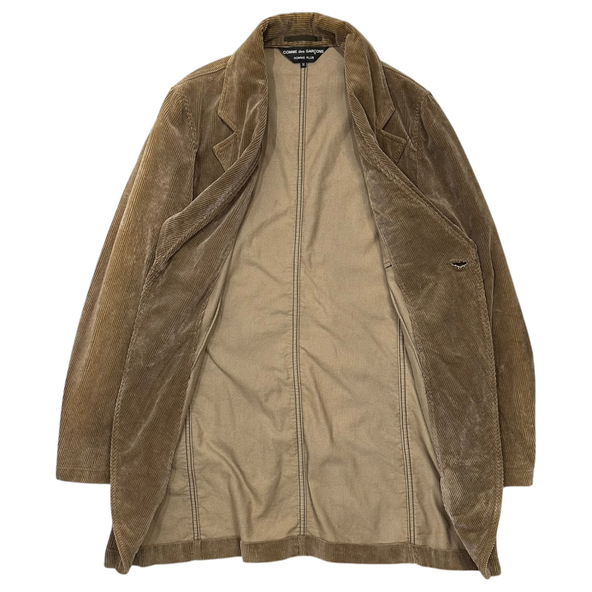 COMME des GARCONS HOMME PLUS(コムデギャルソンオムプリュス) 2004AW Walnut-Button Corduroy Long Jacket 胡桃ボタン コーデュロイ ロング ジャケット PN-J020 M ブラウン AD2004 00s アーカイブ