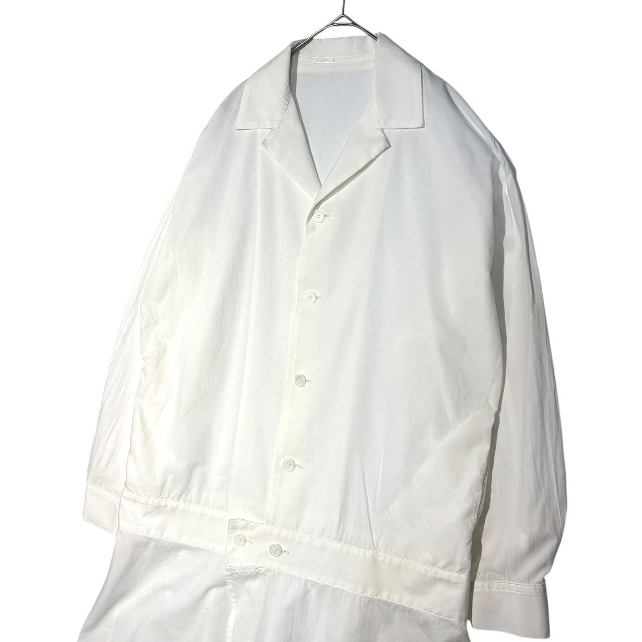Y's(ワイズ) Oversized open collar shirt mini dress オーバーサイズ オープンカラー シャツ ミニワンピース YX-B04-030 1(S程度) ホワイト メンズ合わせ 男性着用可能