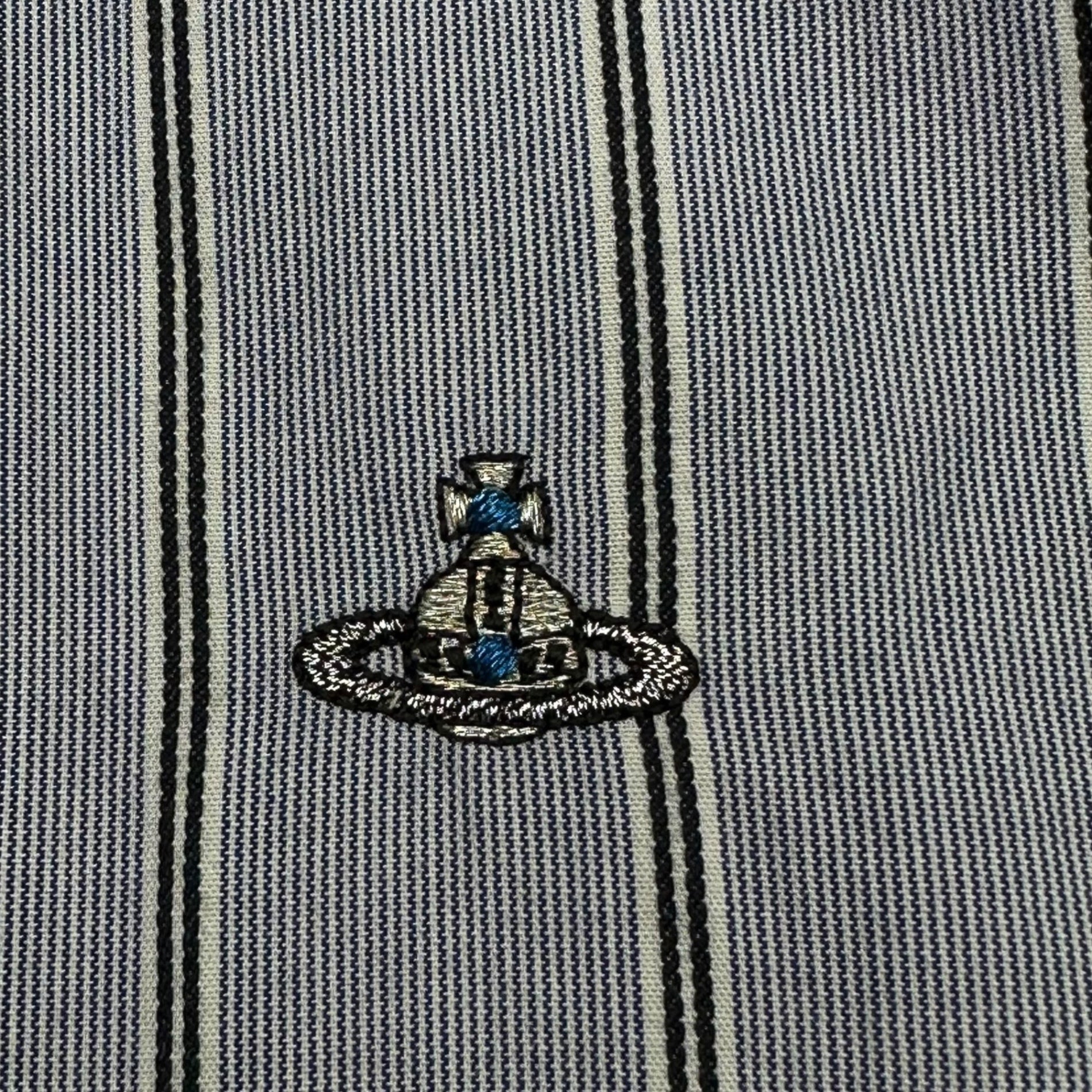 Vivienne Westwood MAN(ヴィヴィアンウエストウッドマン) 19AW 2WAY Design Color Stripe Shirt デザイン カラー ストライプ シャツ VW-WR-89926 46 スカイブルー×イエロー 長袖
