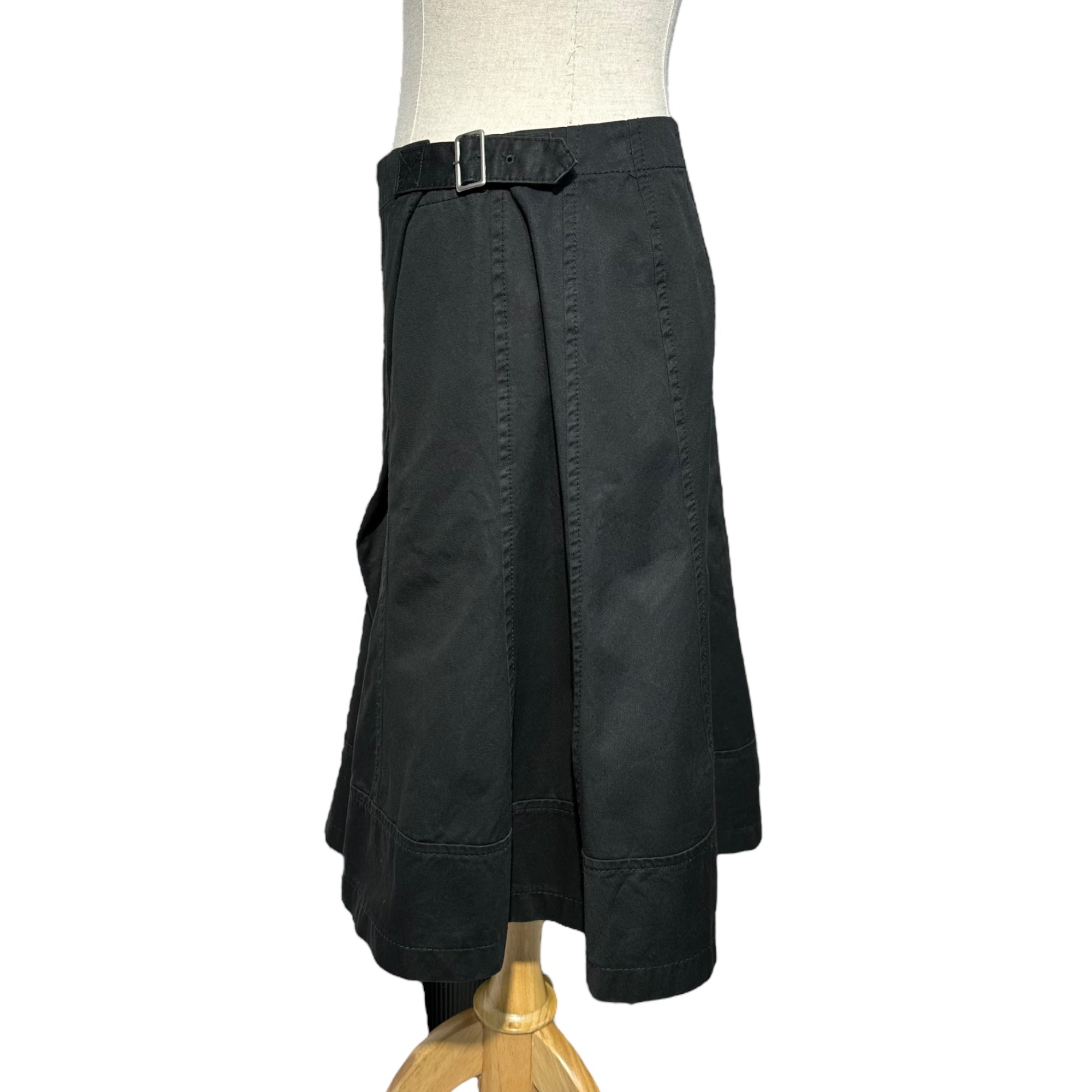 tricot COMME des GARCONS(トリココムデギャルソン) 05SS Belted cotton flared skirt ベルテッド コットン フレア スカート AD表記消え M ブラック