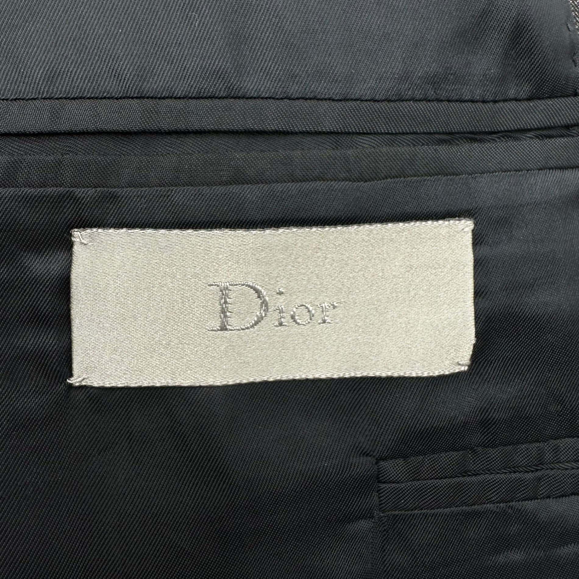 Dior HOMME(ディオールオム) 08AW By Kris Van Assche Silk Wool 2B Jacket クリスヴァン アッシュ期 シルク ウール 2B テーラード ジャケット 8H3I70450718 46 グレー アーカイブ ストライプ