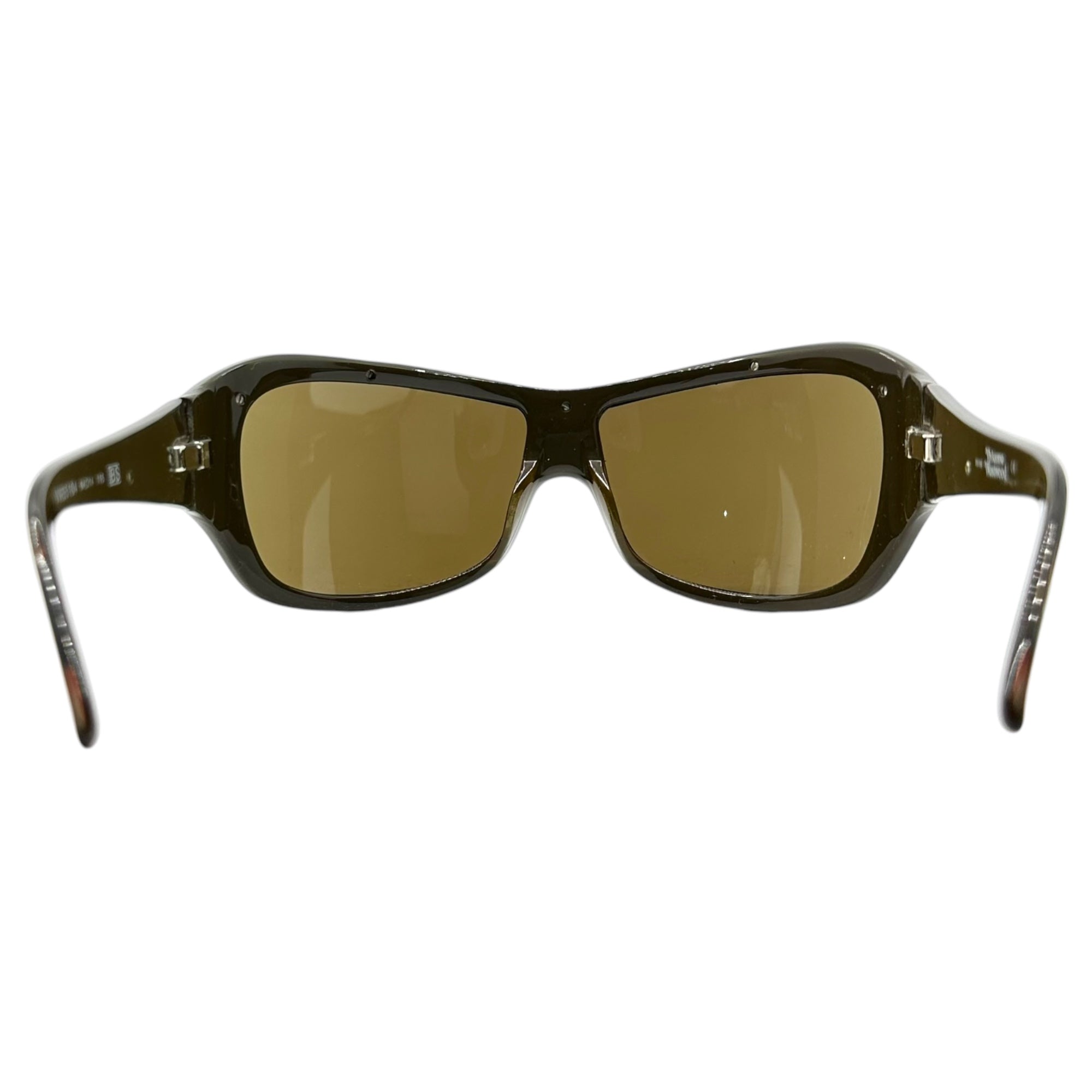 Vivienne Westwood(ヴィヴィアンウエストウッド) iridescent color metal parts smoke sunglasses 玉虫色 メタル パーツ サングラス VW55104 64□14-115 オリーブ ロゴ