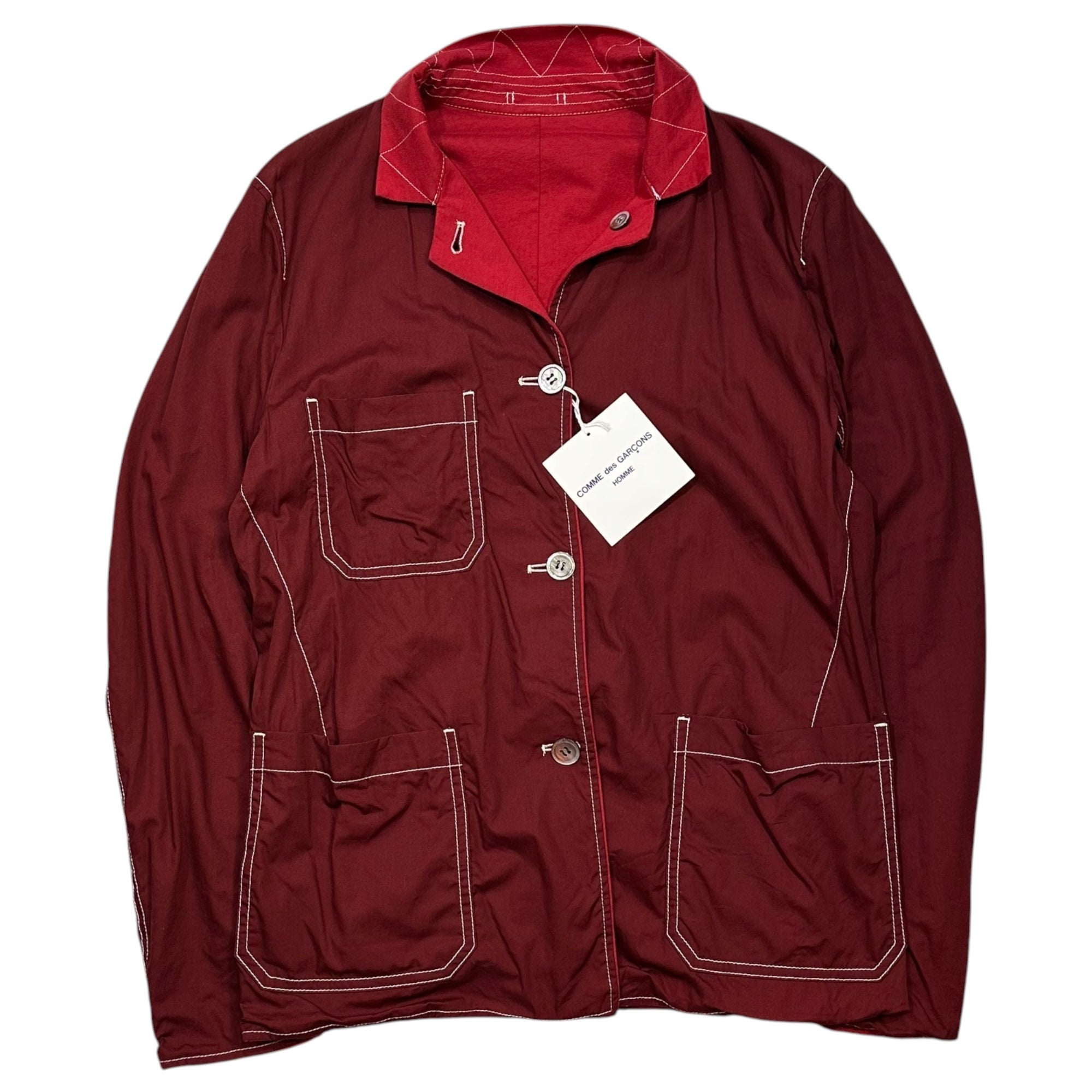 COMME des GARCONS HOMME(コムデギャルソンオム) 2011SS Cotton Reversible Stitched Coverall コットン リバーシブル ステッチ カバーオール HG-J049 L レッド AD2010