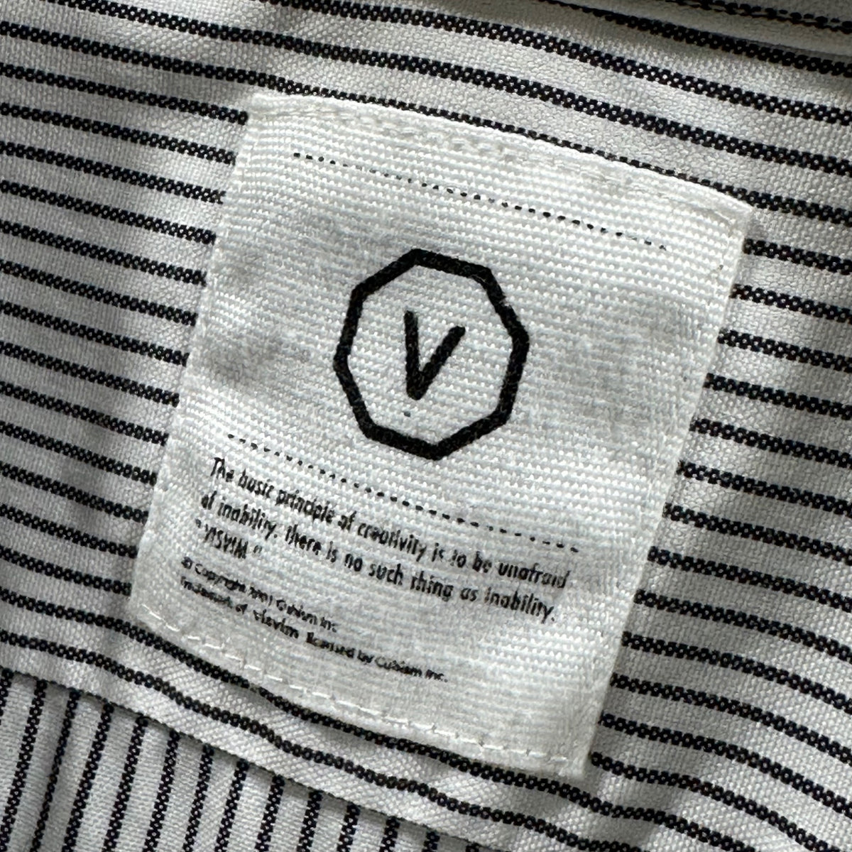VISVIM(ビズビム/ヴィズヴィム) Detachable-Collar Stripe Shirt 襟 取り外し ストライプ シャツ S ホワイト×グレー