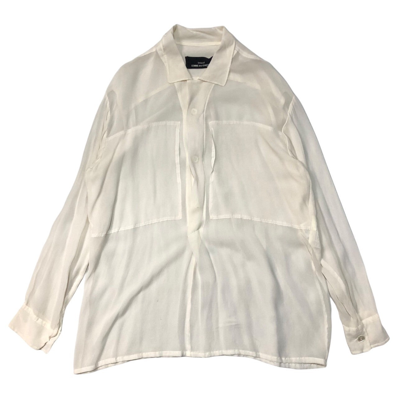 tricot COMME des GARCONS(トリココムデギャルソン) 80's see-through rayon shirt シースルーレーヨンシャツ TB-110020 表記なし(M程度) ホワイト AD1988
