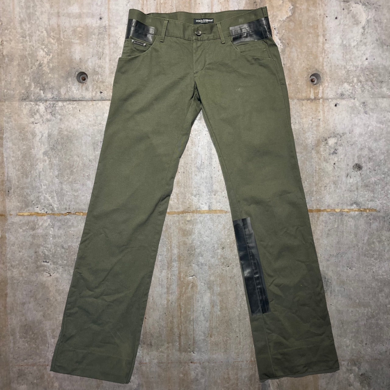 Dolce & Gabbana(ドルチェ&ガッバーナ) 90'sラインテープ加工パンツ 46 カーキ