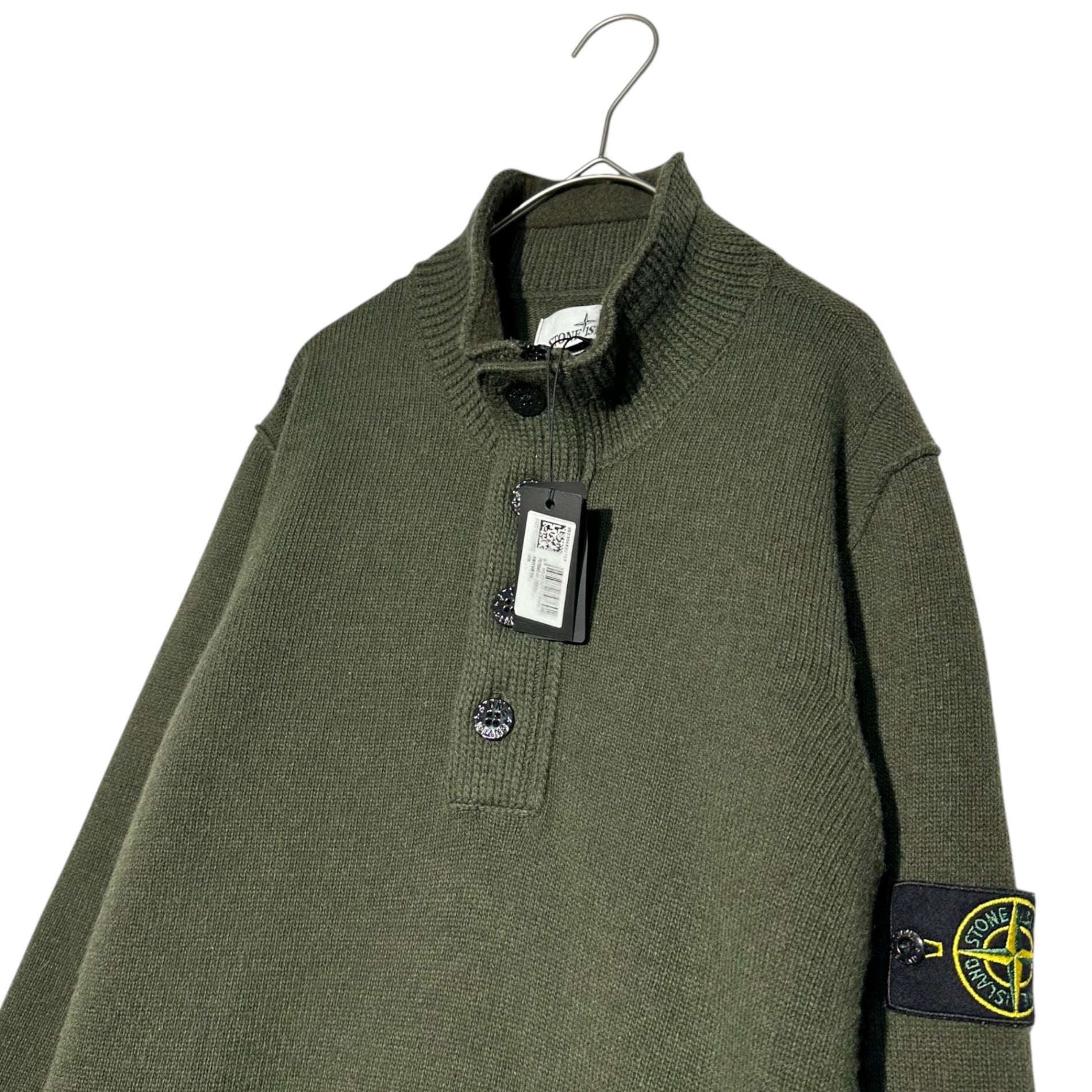 STONE ISLAND(ストーンアイランド) 23AW Half zip pullover knit ハーフ ジップ プルオーバー ニット 7915540A3 L オリーブ