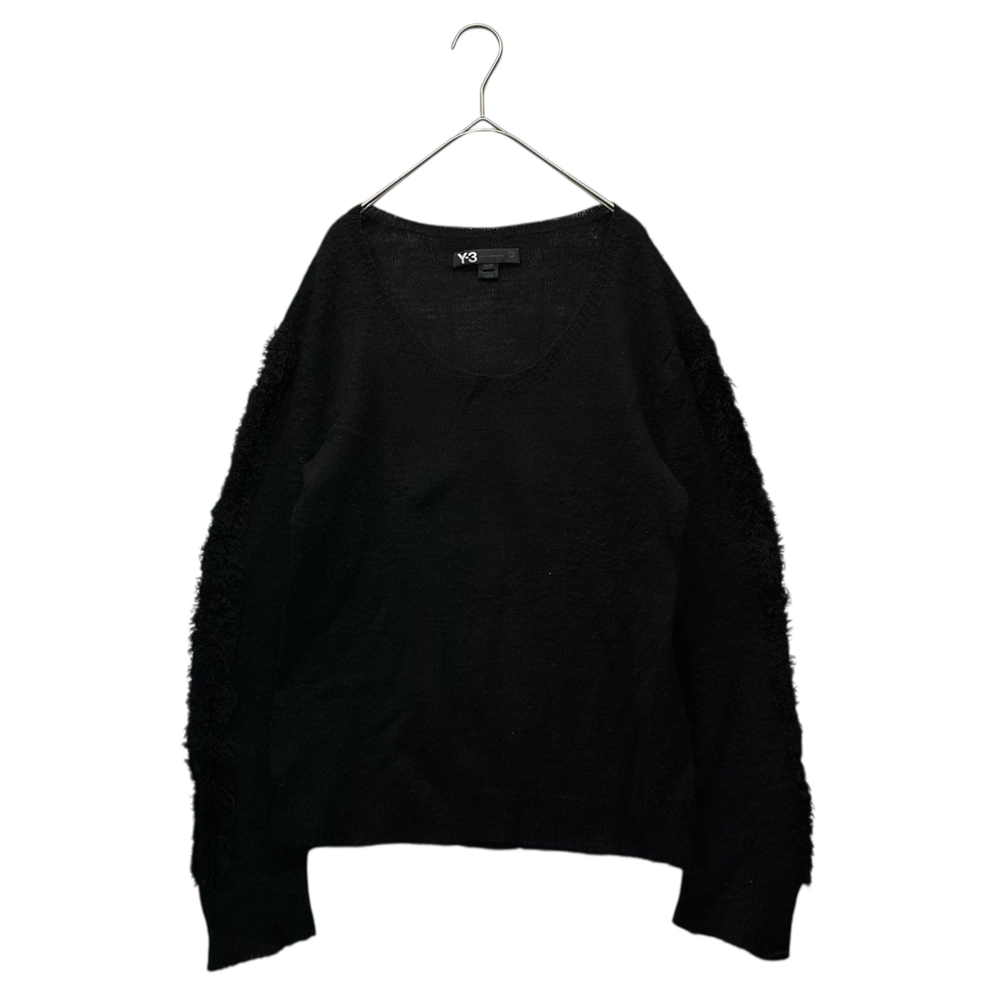 Y-3(ワイスリー) Sleeve Fringe Decorated L/S Knit 袖 フリンジ 装飾 長袖 ニット M ブラック