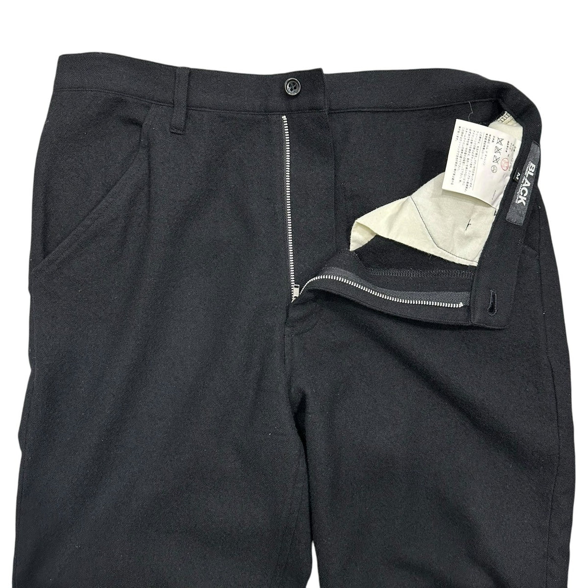 BLACK COMME des GARCONS(ブラックコムデギャルソン) 2012AW Wool Cropped Pants ウール クロップド パンツ 1J-P024 M ブラック AD2012