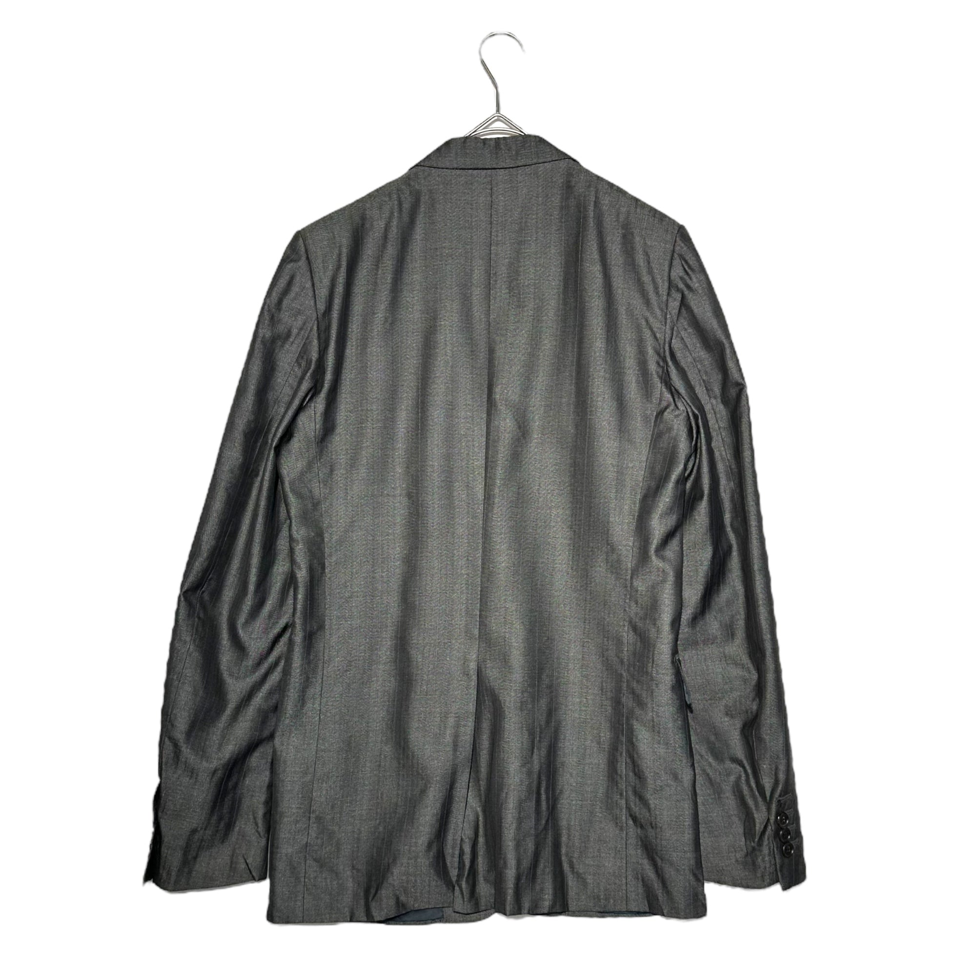Dior HOMME(ディオールオム) 08AW By Kris Van Assche Silk Wool 2B Jacket クリスヴァン アッシュ期 シルク ウール 2B テーラード ジャケット 8H3I70450718 46 グレー アーカイブ ストライプ