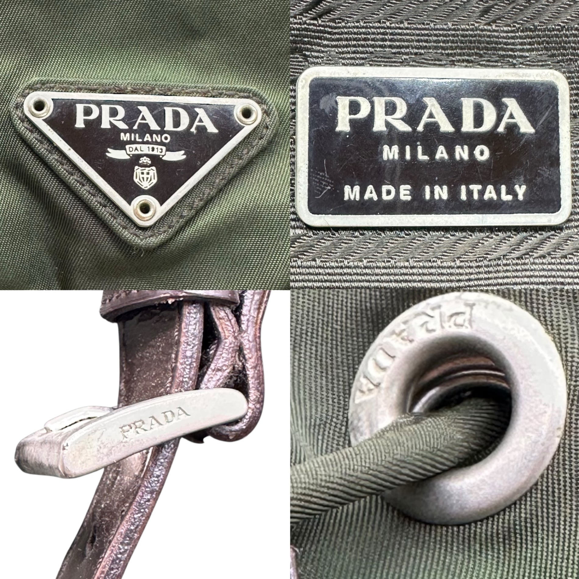 PRADA(プラダ) Triangle Plate Nylon Mini Backpack 三角 プレート ナイロン ミニ リュック カーキ