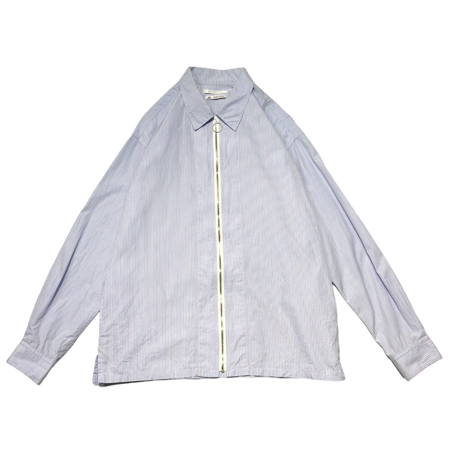 DISCOVERED(ディスカバード) 18SS Thomas Mason zip striped shirt ジップ ストライプ シャツ DC-SS18-SSH-01 1(S程度) スカイブルー シャツ ジャケット コラボ