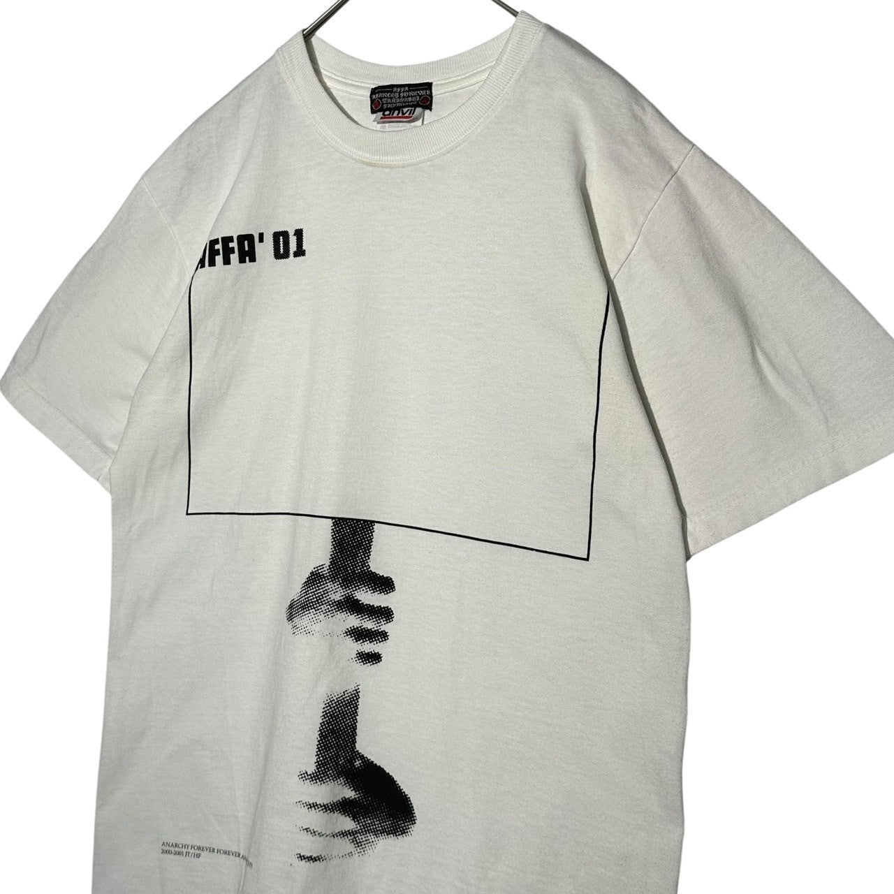 AFFA(エーエフエフエー) 01's print T-shirt 2001年 プリント Tシャツ S ホワイト×ブラック anvilボディ