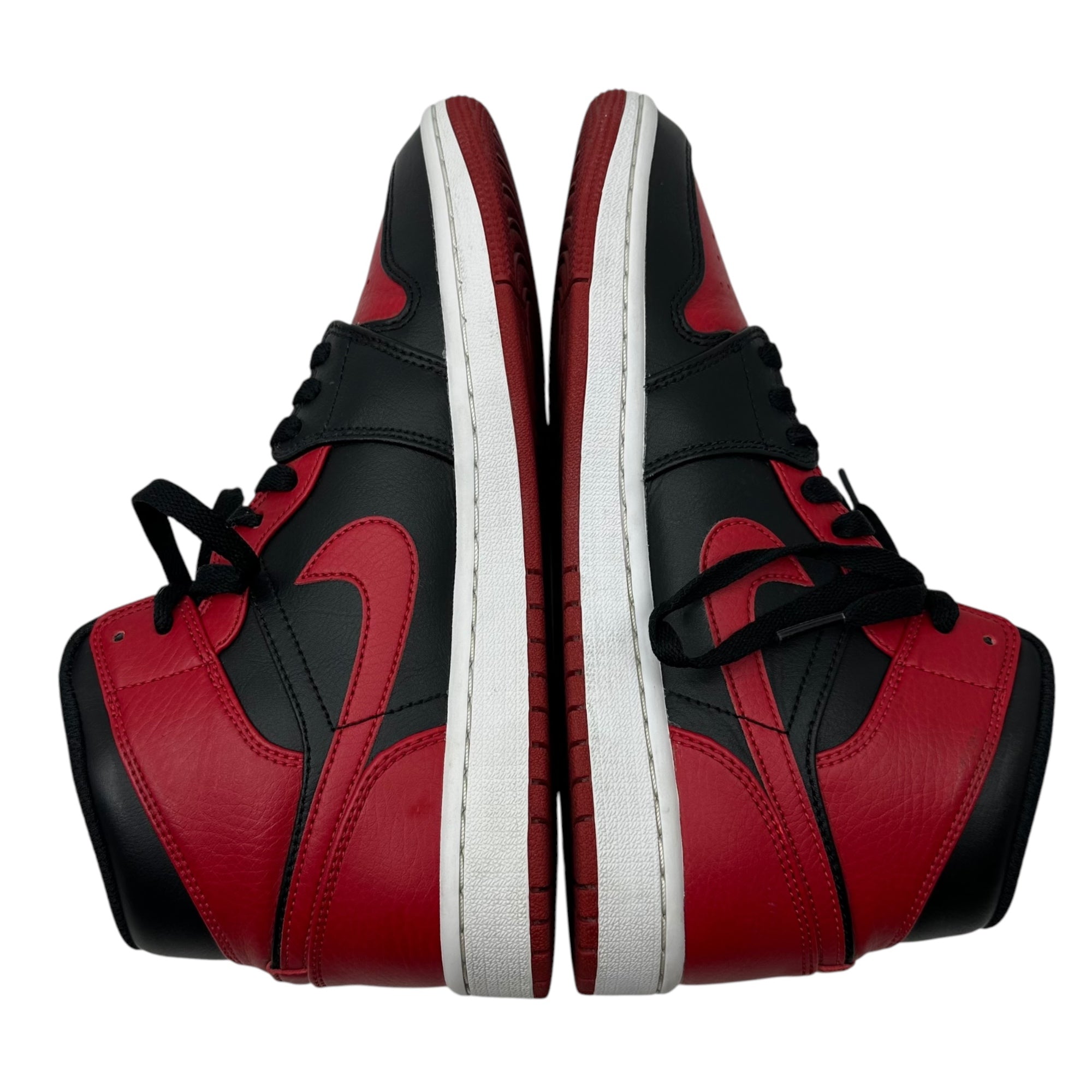 NIKE(ナイキ) Air Jordan 1 Mid "Bred" エア ジョーダン 1 ミッド ブレッド 554724-074 25cm ブラック×レッド ハイカット スニーカー