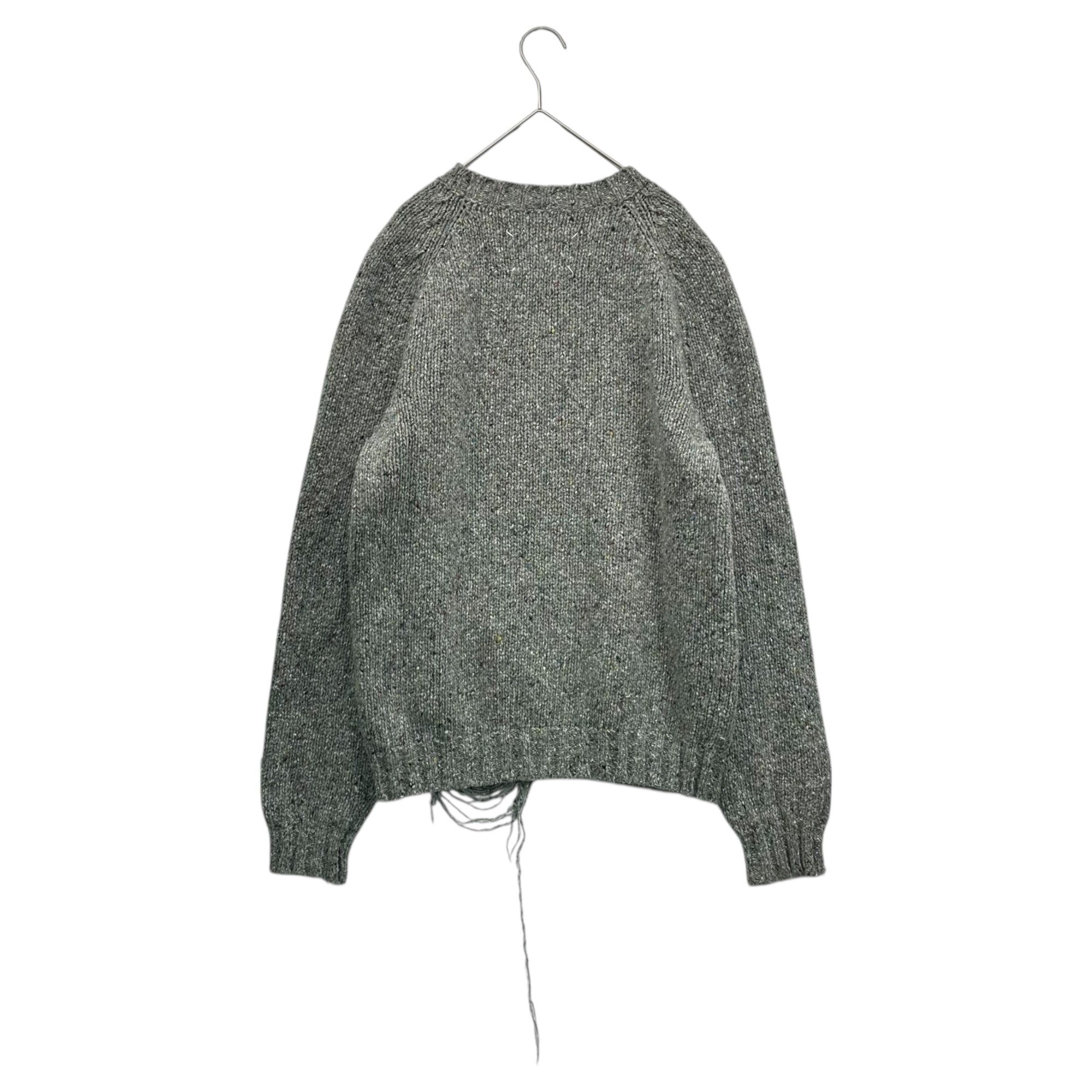 MAISON MARGIELA(メゾンマルジェラ) 19AW Destroy Crewneck Knit デストロイ クルーネック ニット S50GP0176 S グレー ミックス ダメージ加工