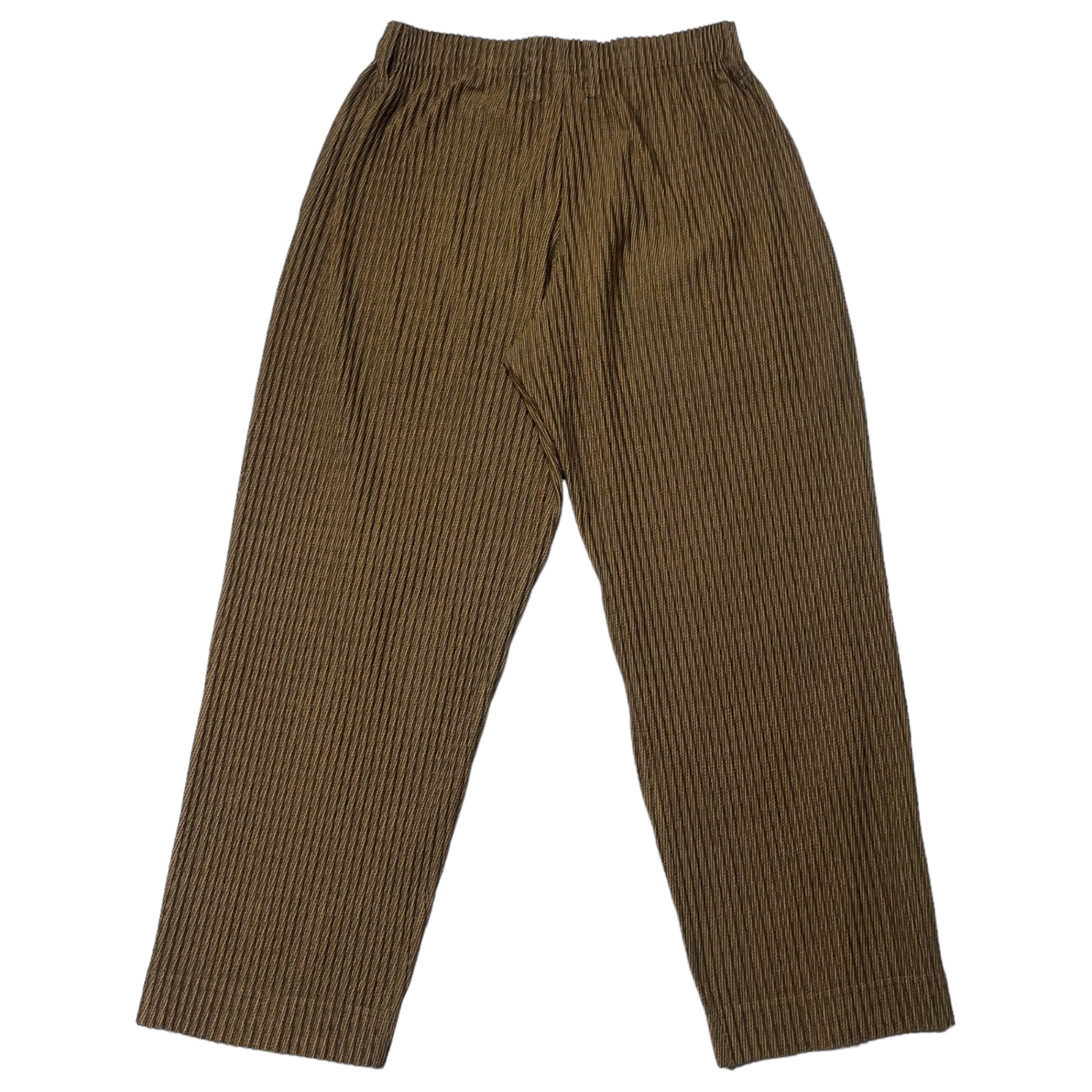 HOMME PLISSE ISSEY MIYAKE(オムプリッセイッセイミヤケ) ZIPPER CHAIN pleated pants プリーツ スラックス パンツ HP23JF163 SIZE 1(S) ブラウン×カーキ