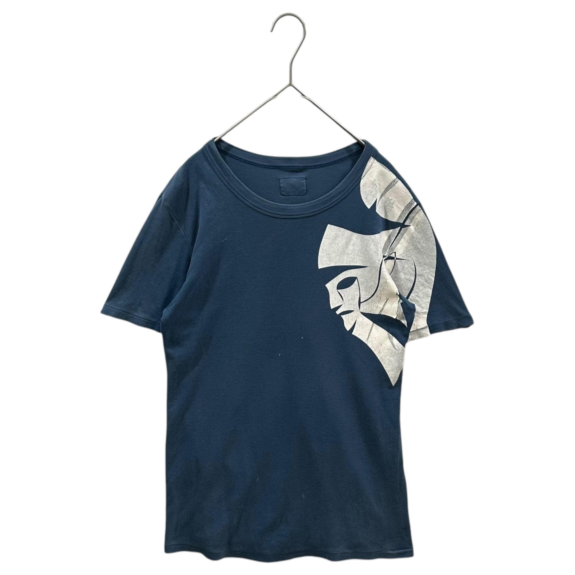 20471120(トゥーオーフォーセブンワンワントゥーオー) 90's One-Shoulder Print Crew Neck T-Shirt 90年代 ワンショルダープリント クルーネック Tシャツ M ブルー×ホワイト アーカイブ