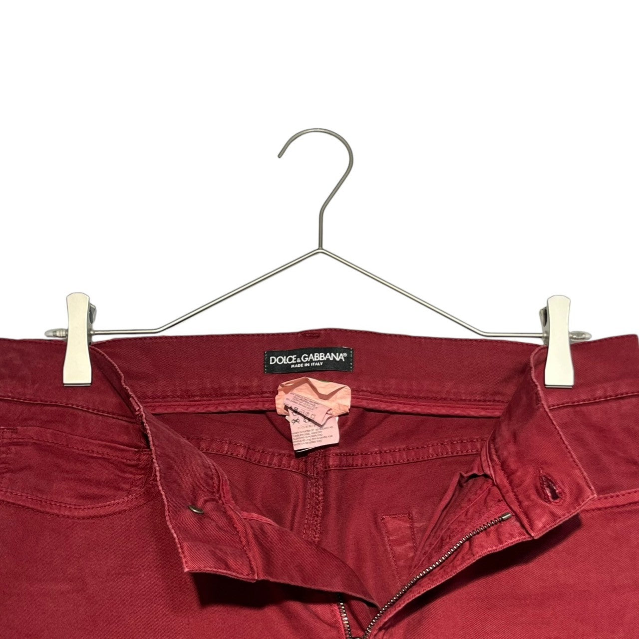 DOLCE&GABBANA(ドルチェ&ガッバーナドルガバ) Product red color skinny pants 製品染め レッドカラー スキニー パンツ G4F1CX G8O57 48(L程度) ワインレッド