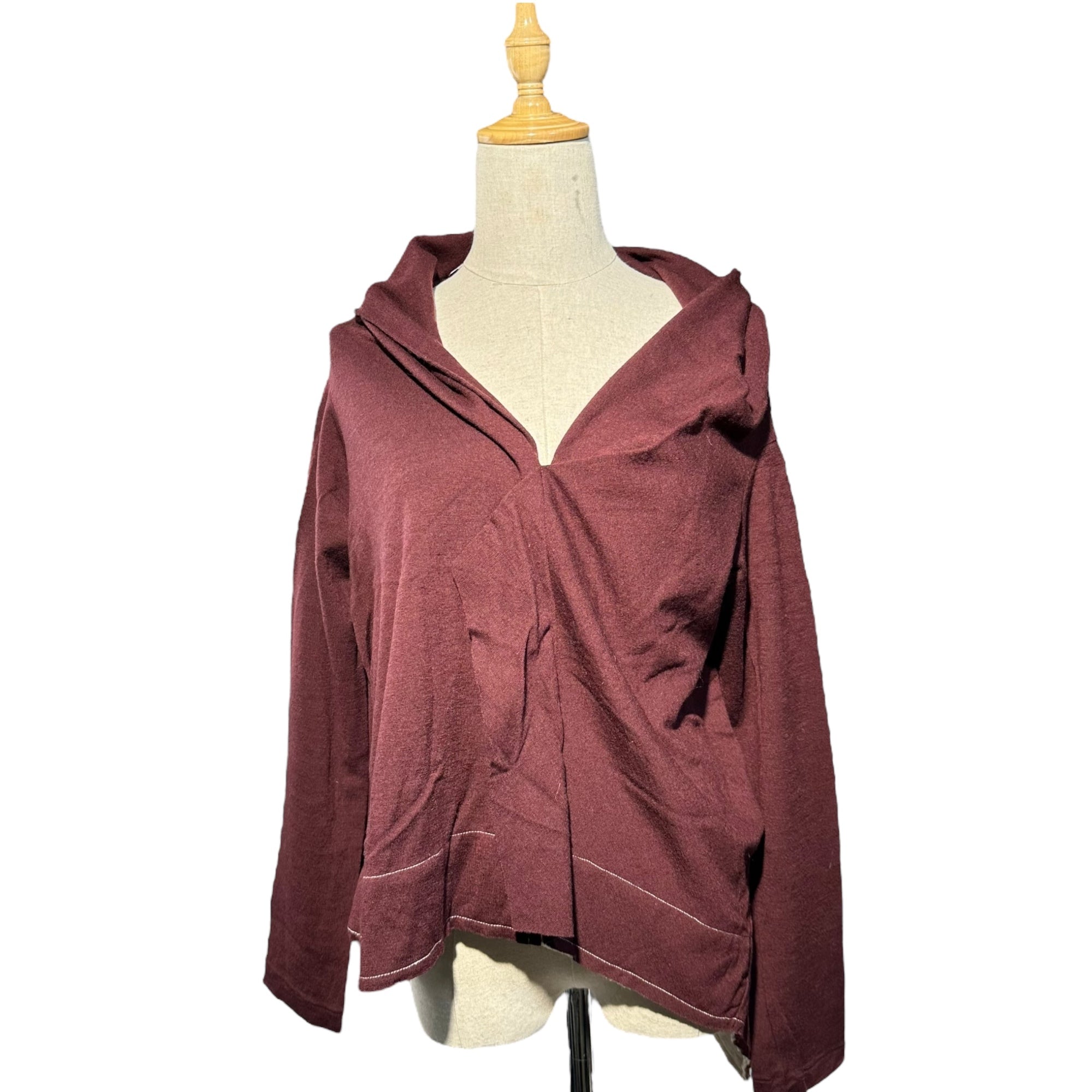 Y's(ワイズ) Wide silhouette wool deformed cut and sew ワイドシルエット ウール 変形 カットソー YJ-T32-873 3(L程度) ボルドー