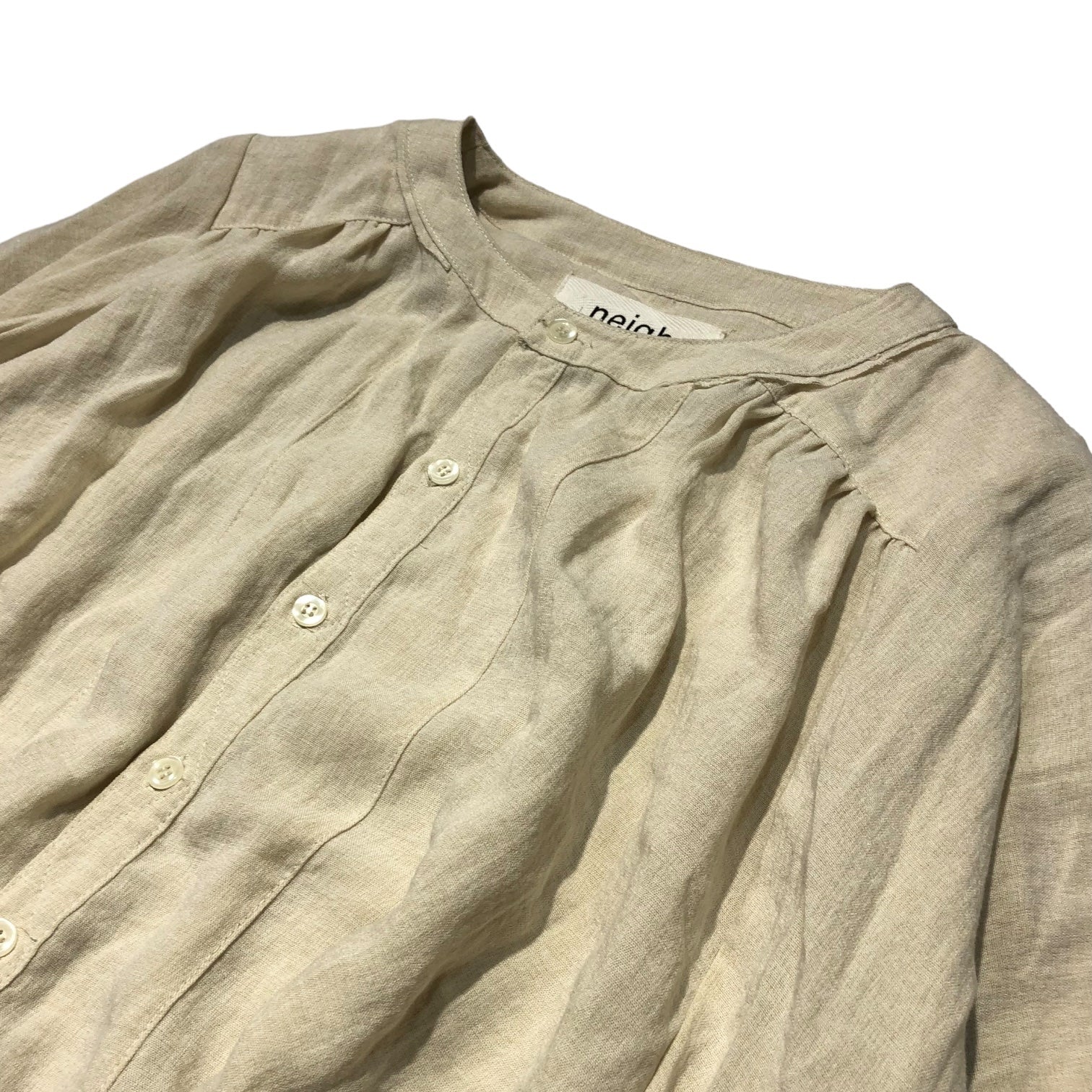 neigh(ネイ) Tuck gathered blouse dress タック ギャザー ブラウス ワンピース FREE アイボリー