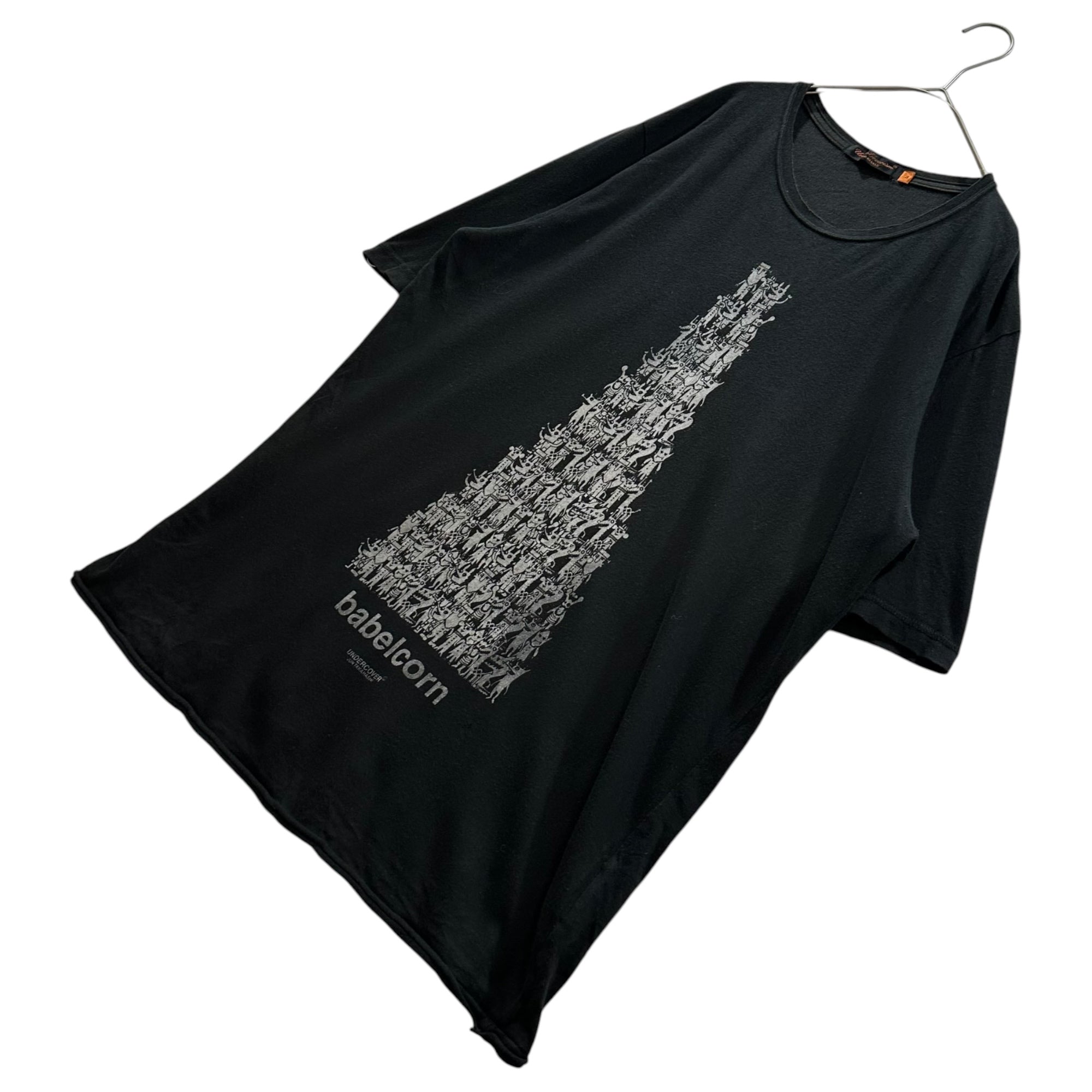 UNDERCOVERISM(アンダーカバイズム) 2005AW Arts&Crafts期 babelcorn Print T-Shirt アーツ&クラフツ バベルコーン プリント Tシャツ 3(L程度) ブラック×ホワイト アーカイブ 稀少品