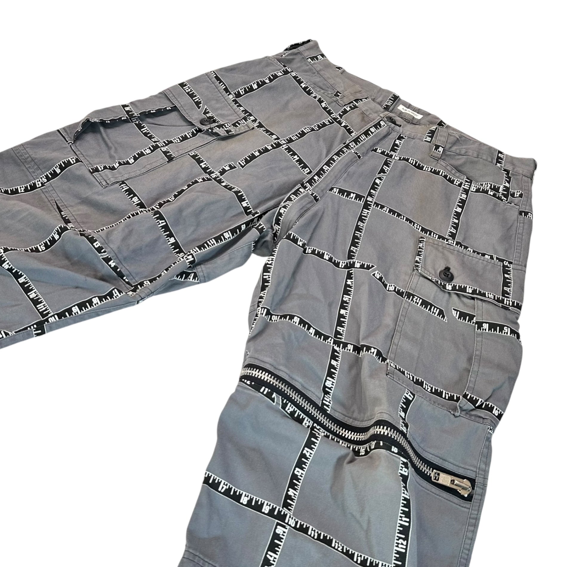 MILKBOY(ミルクボーイ) 90's Major Checkered Hip Pocket Anarchy Shorts 90年代 メジャー 格子柄 ヒップポケット アナーキー ハーフパンツ 0P0048 FREE(L程度) グレー×ホワイト アーカイブ