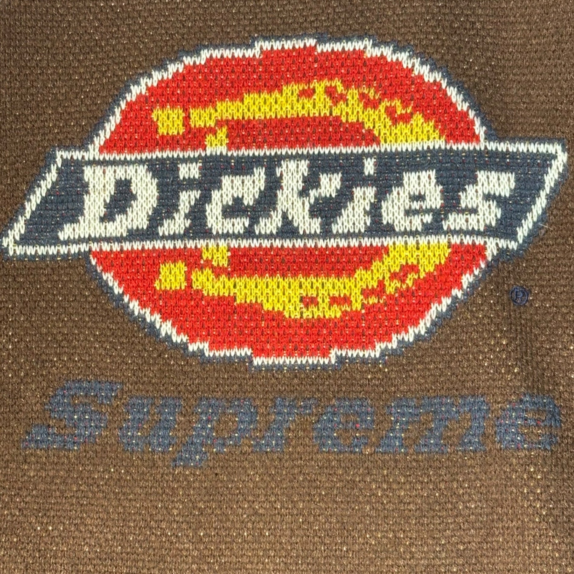 SUPREME(シュプリーム) 22AW×Dickies Sweater フロントロゴ デザイン アクリル ニット セーター S ブラウン