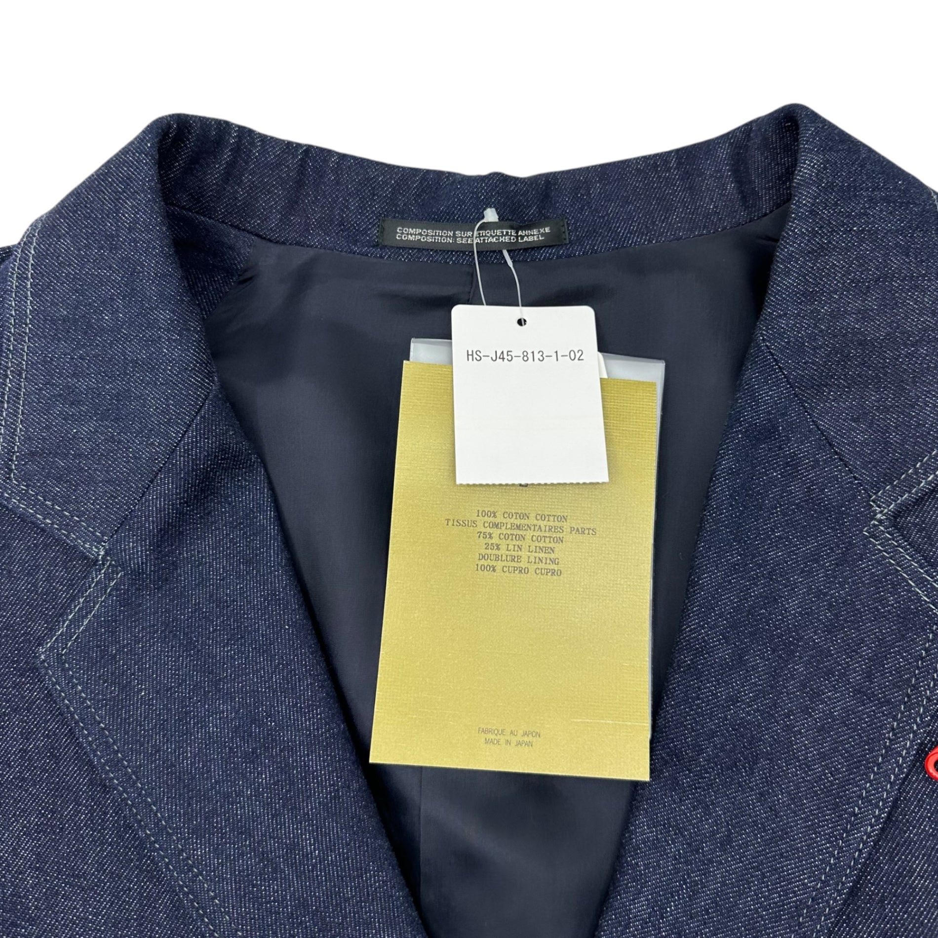 YOHJI YAMAMOTO POUR HOMME(ヨウジヤマモトプールオム) 24SS runway wear safety pin jacket ランウェイ着用 安全ピン ジャケット HS-345-813-1 2(S) インディゴ×パープル