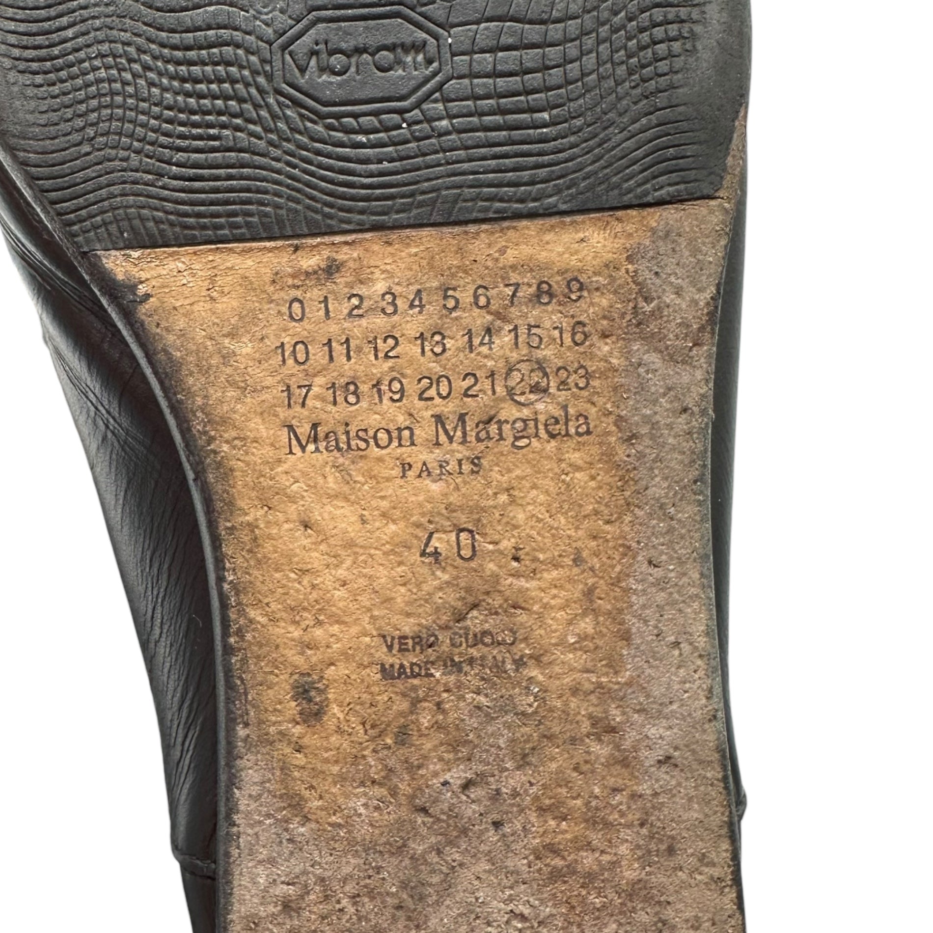 MAISON MARGIELA(メゾンマルジェラ) TABI Babouche 足袋 バブーシュ S57WR0051 40(26cm程度) ブラック タビ レザー スリッポン ローファー シューズ