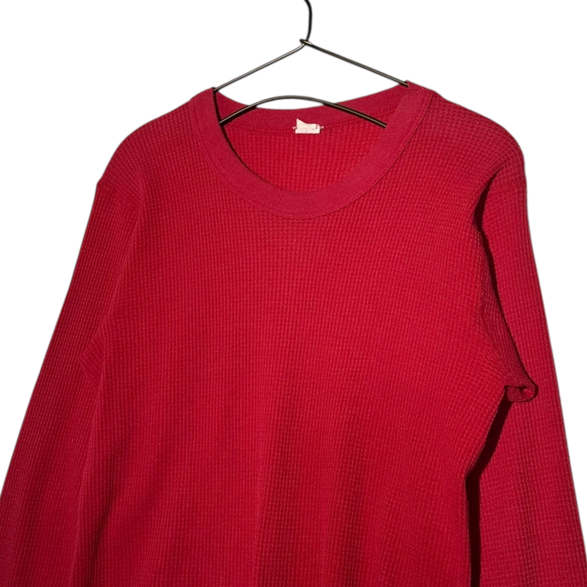 VINTAGE(ヴィンテージ) 70~80's thermal longsleeve tops サーマル生地の長袖カットソー 赤 表記無し(Mサイズ程度) レッド