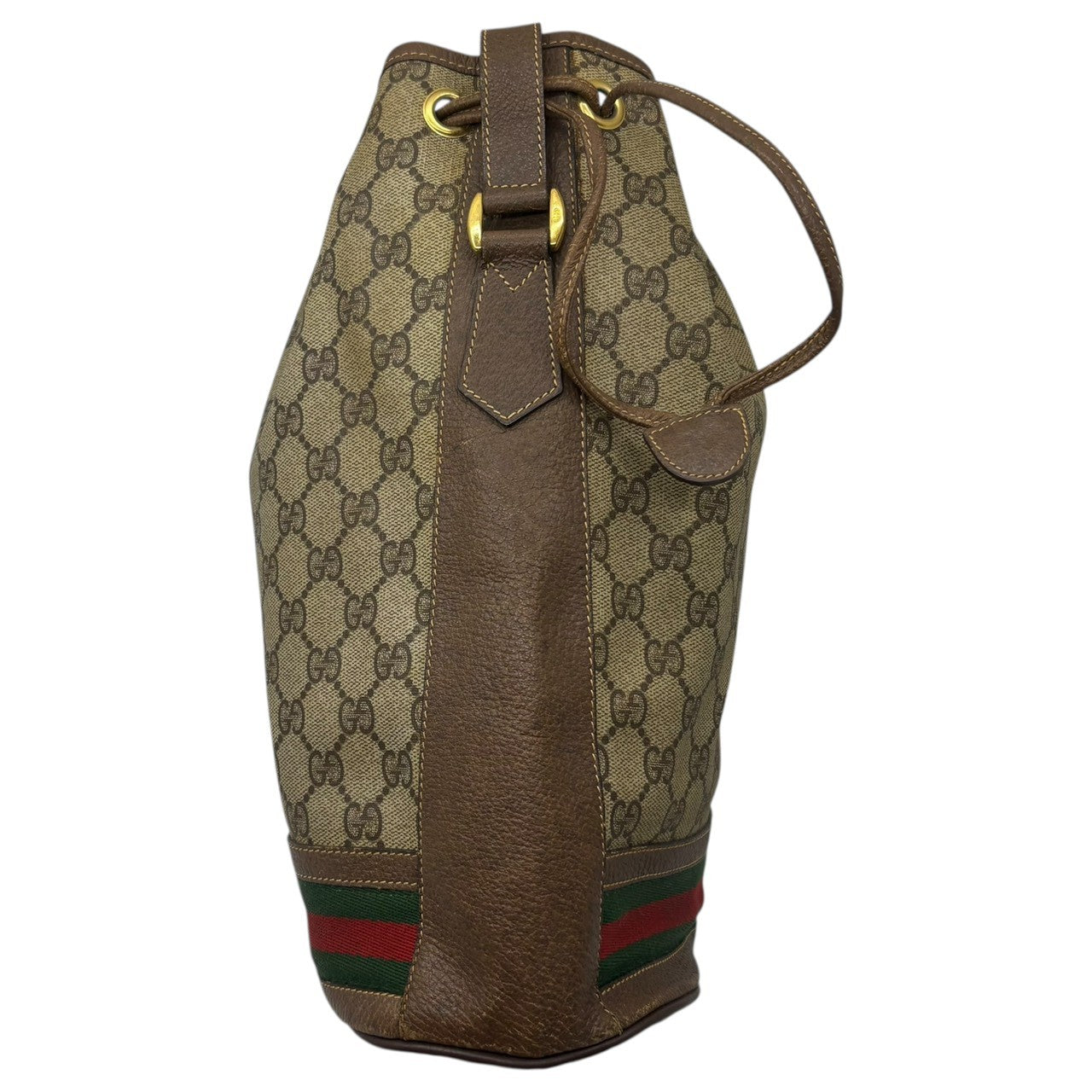 GUCCI(グッチ) Vintage Sherry Line Drawstring Shoulder Bag ヴィンテージ シェリーライン 巾着 ショルダー バッグ 001.084.0850 ベージュ