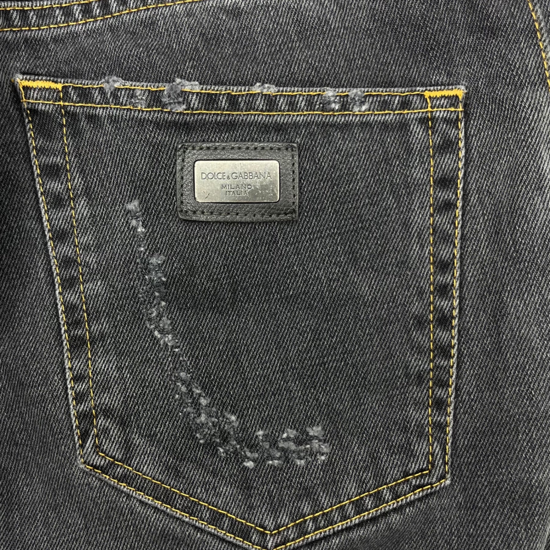DOLCE&GABBANA(ドルチェ&ガッバーナドルガバ) Distressed slim denim pants ダメージ加工 スリム デニム パンツ G32KLP G8K77 46(M程度) ブラック