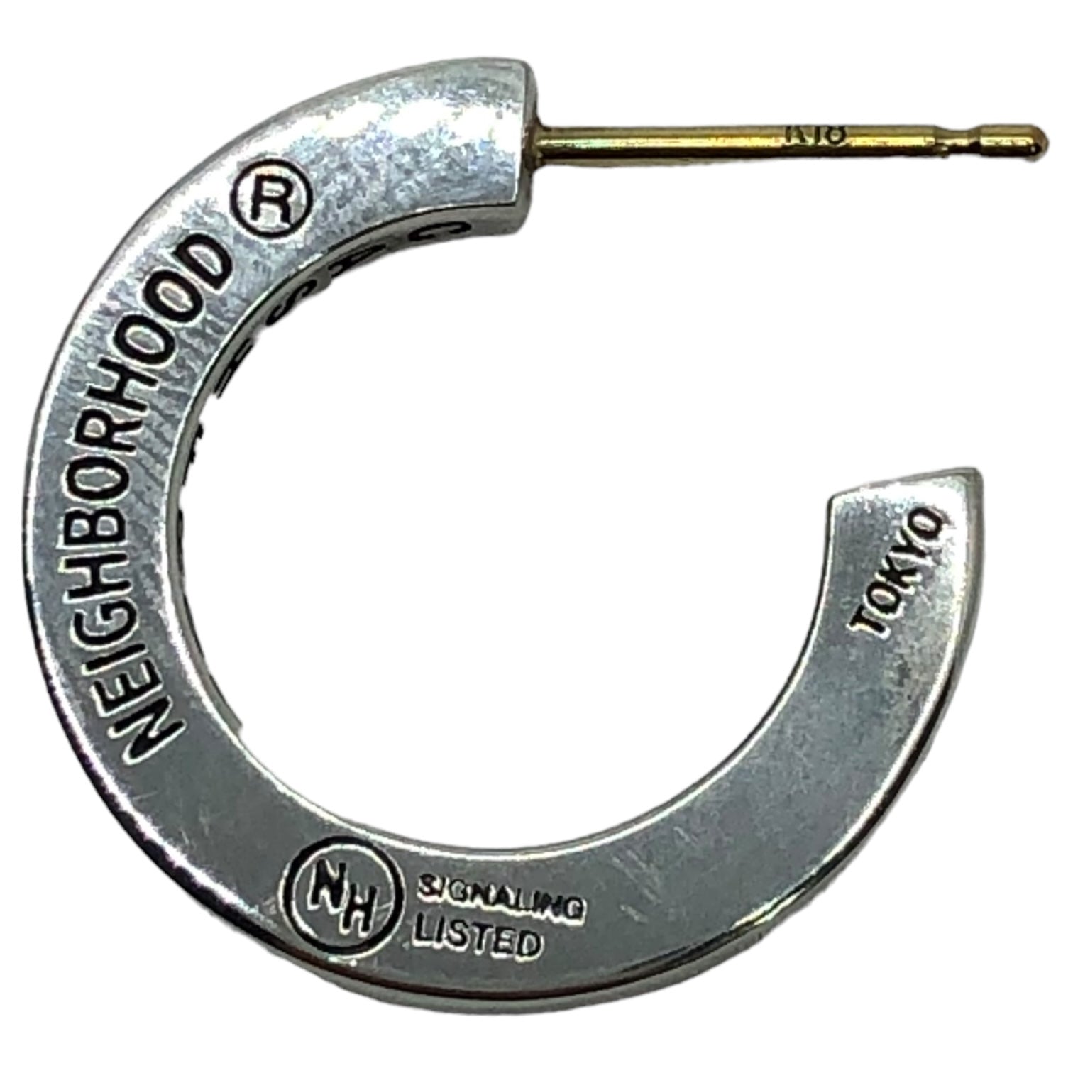 CAREERING×NEIGHBORHOOD(キャリアリング×ネイバーフッド) collaboration ring コラボ ピアス SV925 シルバー ホストK18 NHCR301/S-C シルバー 片耳 ケース付属