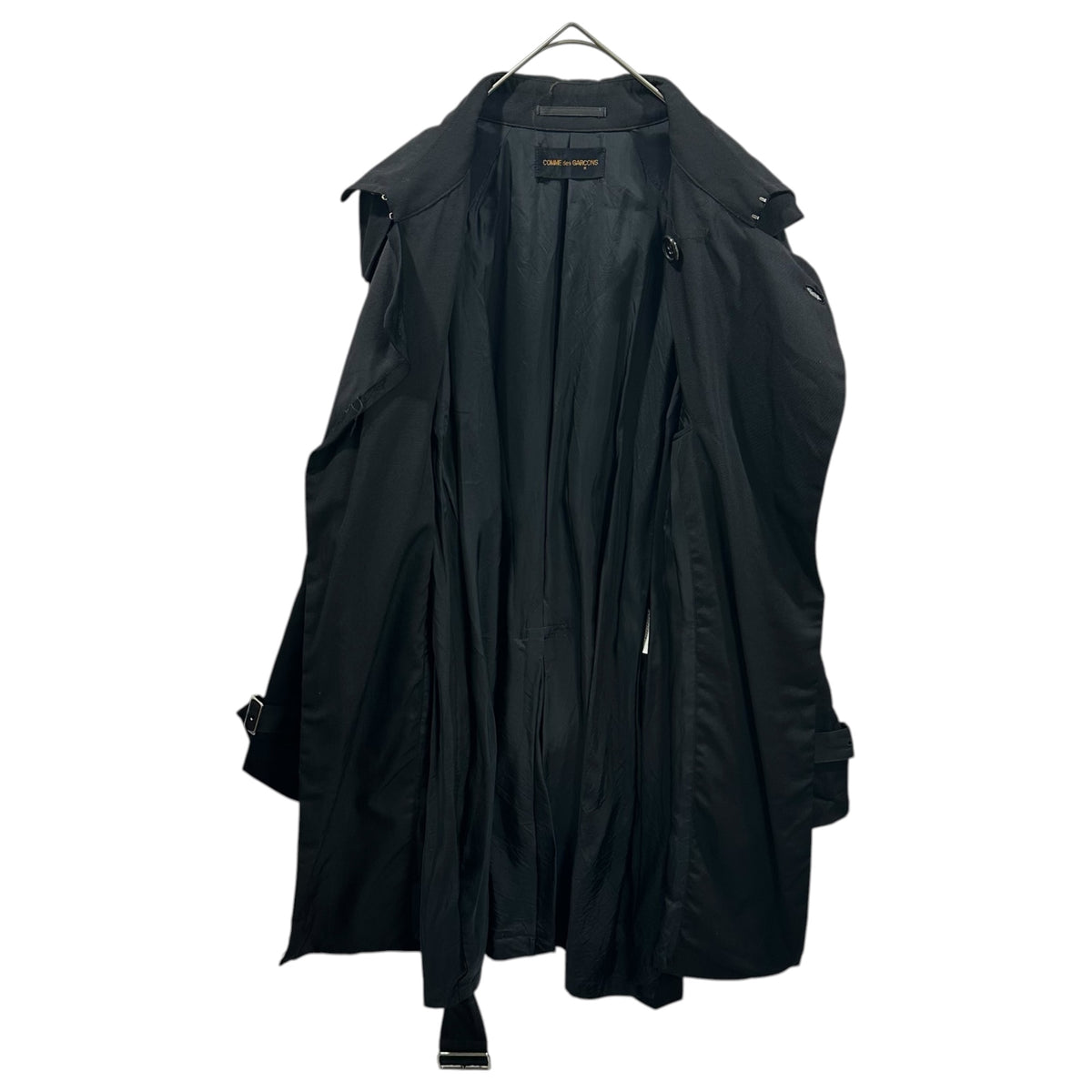 COMME des GARCONS(コムデギャルソン) 1992SS Inside-Out Trench Coat インサイドアウト トレンチ コート GC-110130 FREE ブラック AD1991 90s アーカイブ 稀少