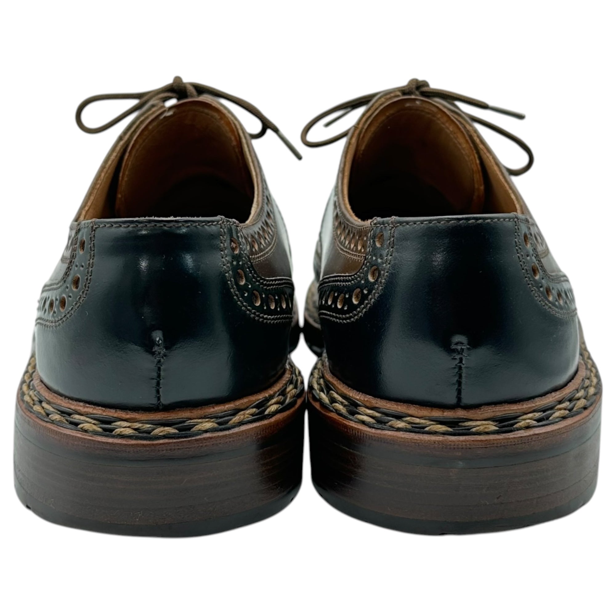 HEINRICH DINKELACKER(ハインリッヒディンケラッカー) BUDA Derby Shoes ブダ コードバン 2トーン ウィングチップ ダービー シューズ 表記無 ネイビー×ブラウン 革靴 レザー