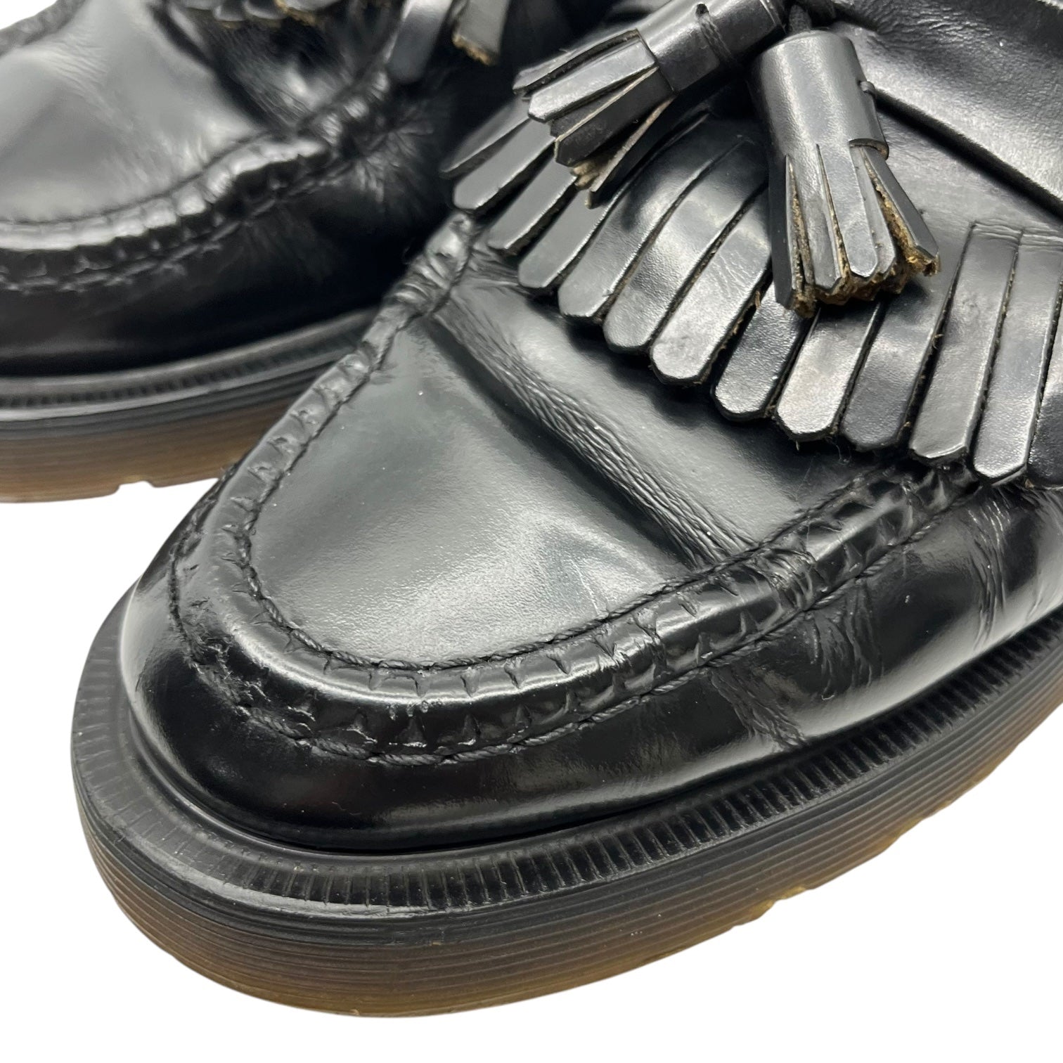 Loake(ローク) England made Vintage tassel loafers イングランド製 ヴィンテージ タッセル ローファー 8(26.5cm程度) ブラック DR.MARTENS ドクターマーチン ソール使用 レザー シューズ