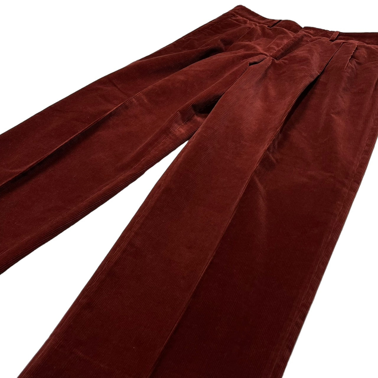 HERMES(エルメス) Leather lamb piping corduroy trousers/ラムレザーパイピングコーデュロイパンツ/トラウザー/スラックス 52(XLサイズ程度) ボルドー(レッド/ブラウン) エルメスジャポンタグ