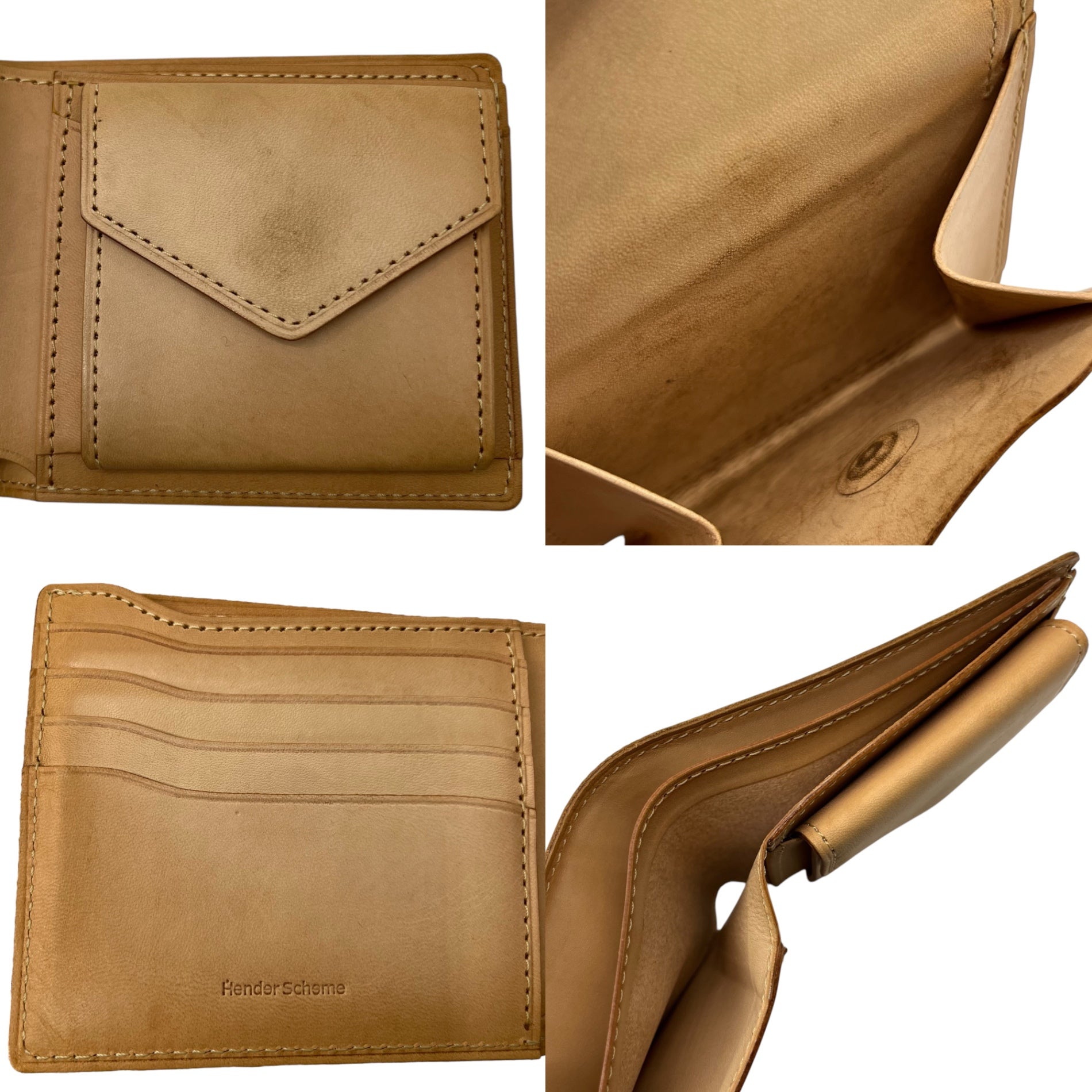 Hender Scheme(エンダースキーマ) half folded wallet 2つ折り レザー ウォレット ナチュラル ヌメ革 財布