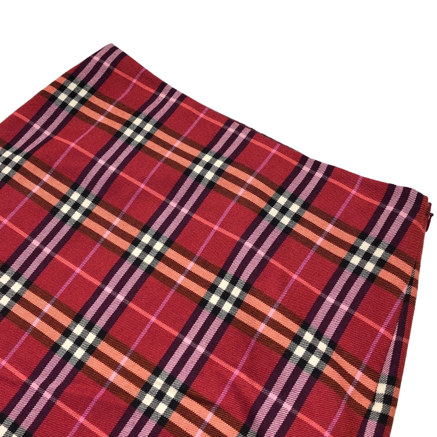 BURBERRY BLUE LABEL(バーバリーブルーレーベル) タータンチェック ミニ スカート FLF65-621 38(M程度) レッド×パープル ミニ丈 ノヴァ