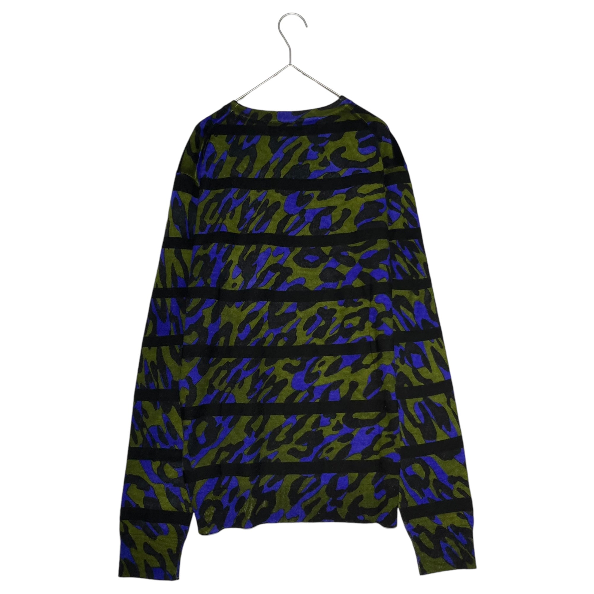 DSQUARED2(ディースクエアード) camouflage crew neck knit カモフラ クルーネック ニット S74HA0732 M カーキ×ブルー