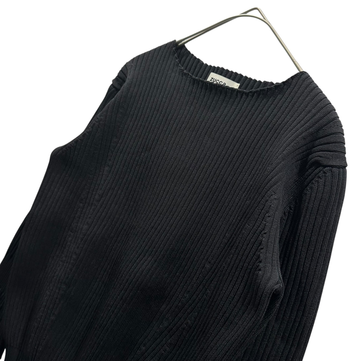 zucca(ズッカ) 2018AW Ribbed bell-sleeve sweater ベルスリーブ リブ ニット ZU83KN074 M ブラック