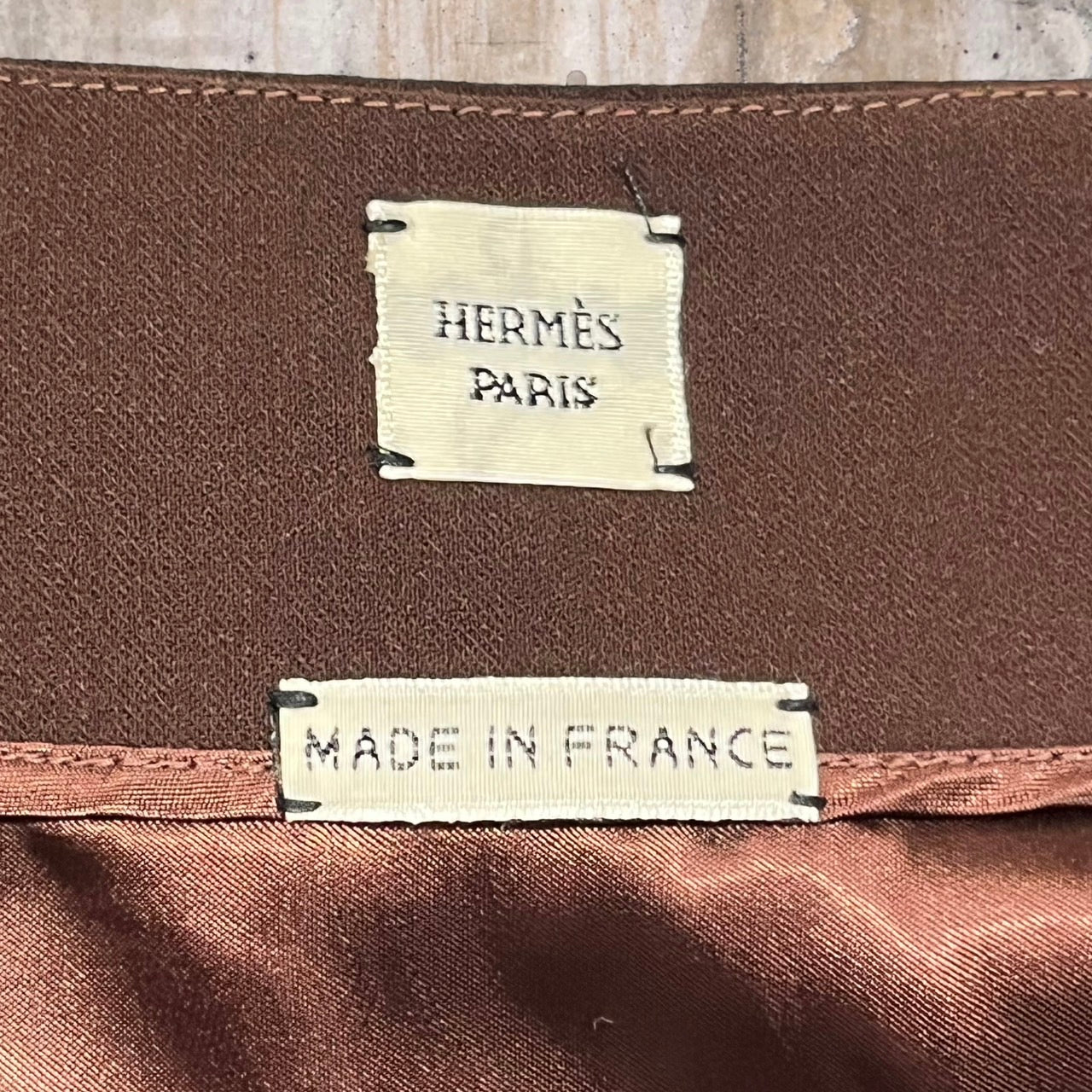 HERMES(エルメス) by Jean Paul Gaultier Stretch Wool Skirt/ゴルチエ期ストレッチウールスカート/デザインスカート SIZE 36(S) ブラウン 稀少アイテム 美品