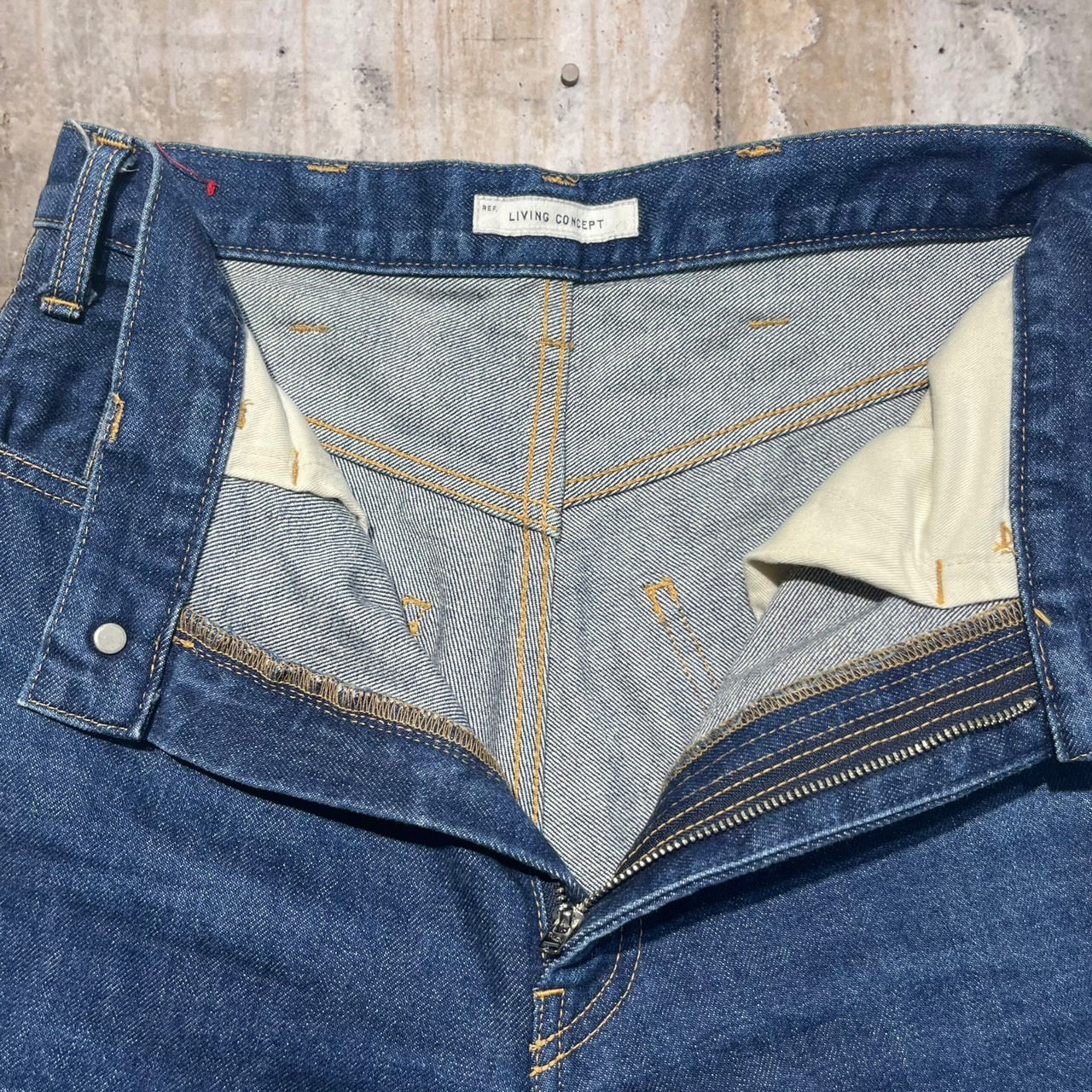 LIVING CONCEPT(リビングコンセプト) 5POCKET WIDE DENIM PANTS 161-90501 0(XSサイズ程度) ブルー