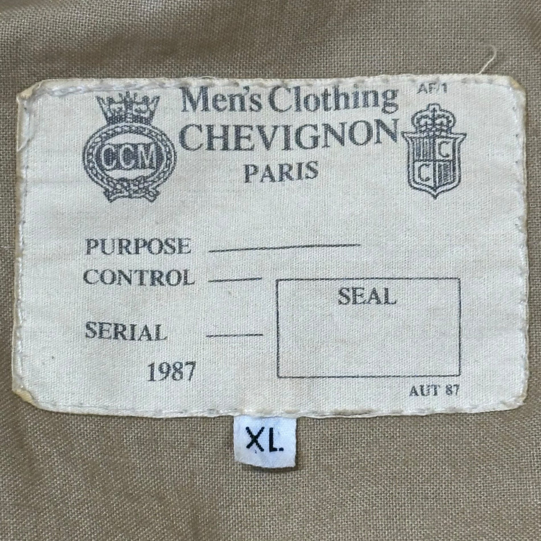 CHEVIGNON(シェビニオン) 80's FRANCE MADE VINTAGE SHEARLING JACKET ヴィンテージ シアーリング ジャケット XL ブラウン×ベージュ 80年代 1987年製 フランス製 ムートン レザー