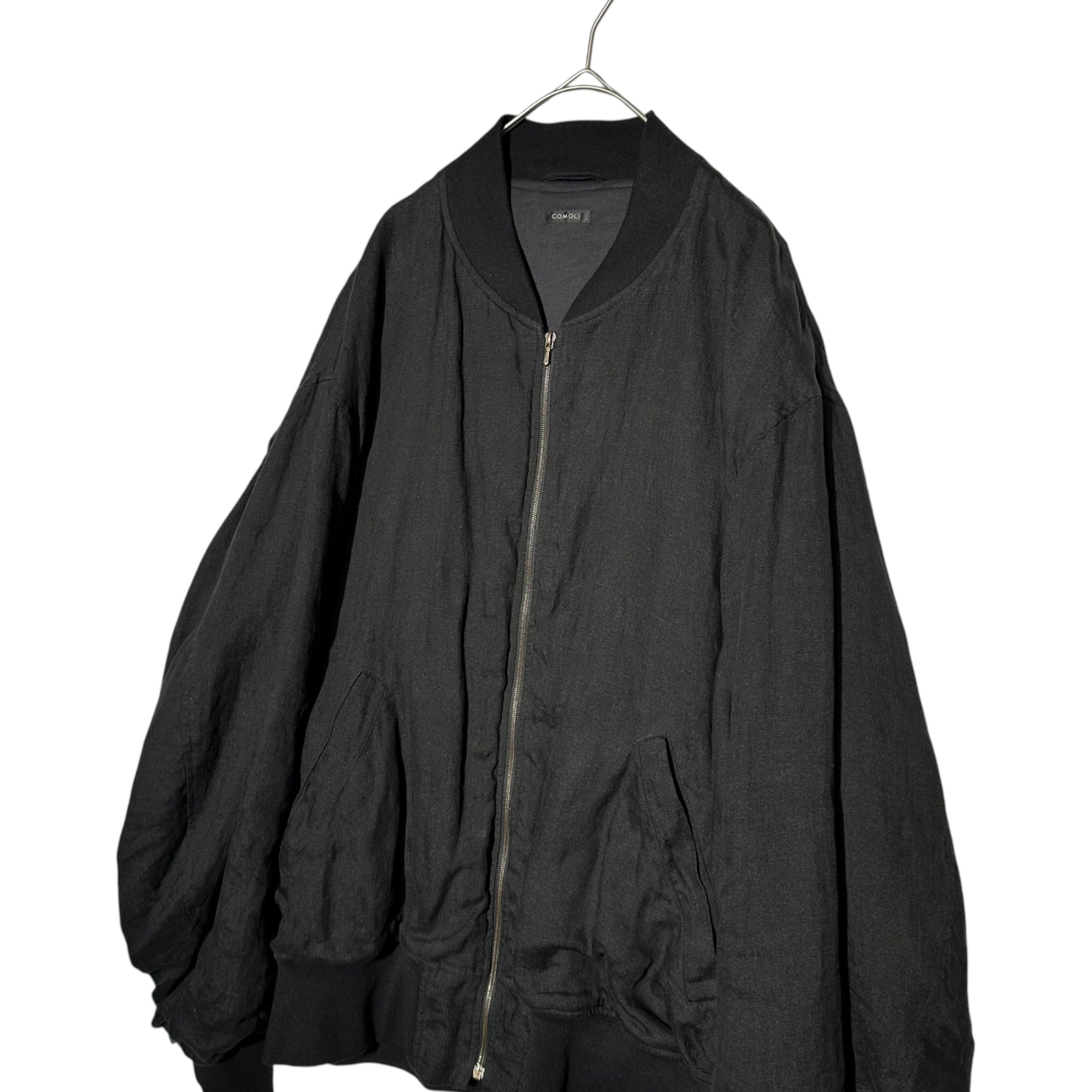 COMOLI(コモリ) Linen W Cloth Zip Blouson リネンW クロス ジップ ブルゾン Z01-01019 3 ブラック ジャケット